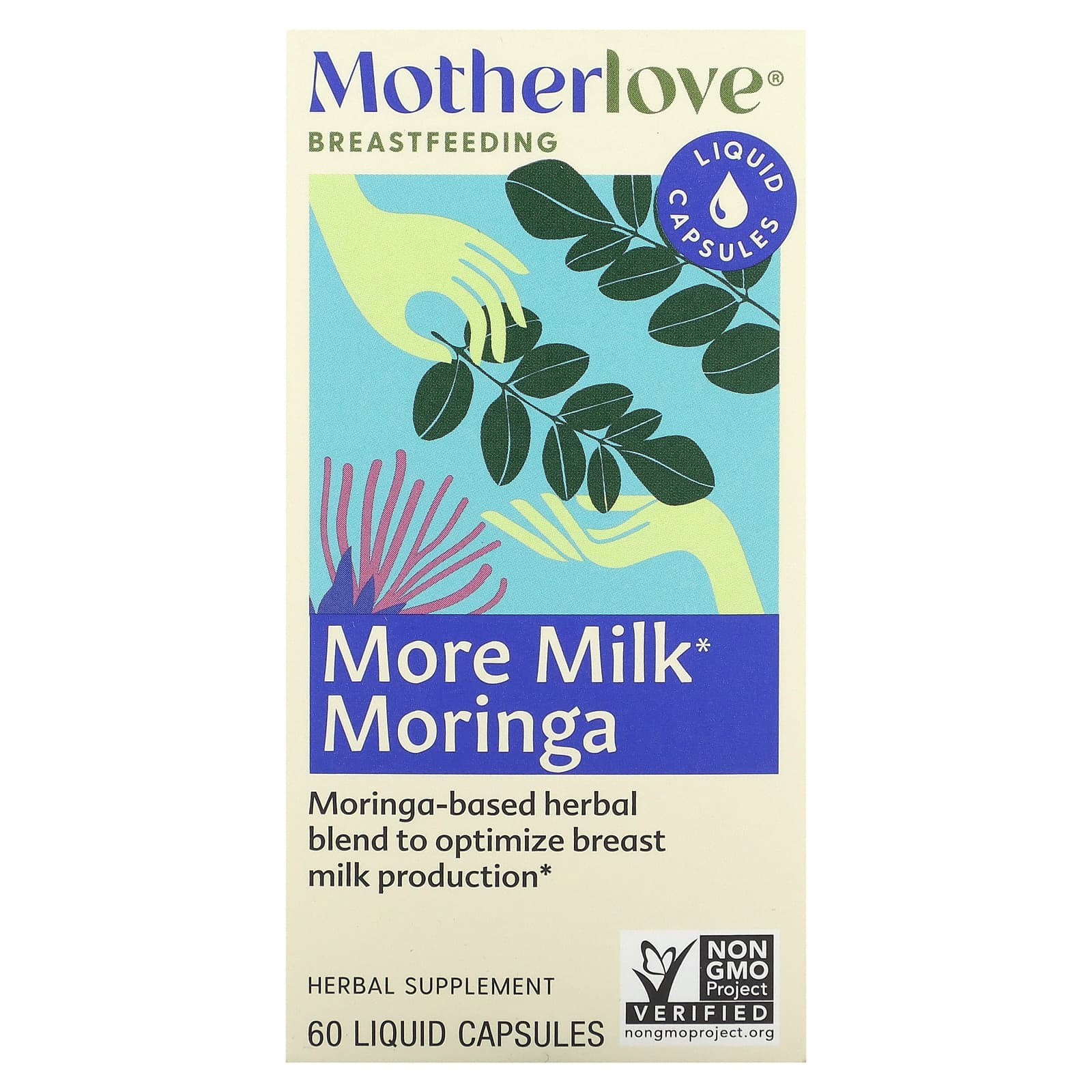 Motherlove, Breastfeeding, More Milk Moringa, 60 жидких капсул