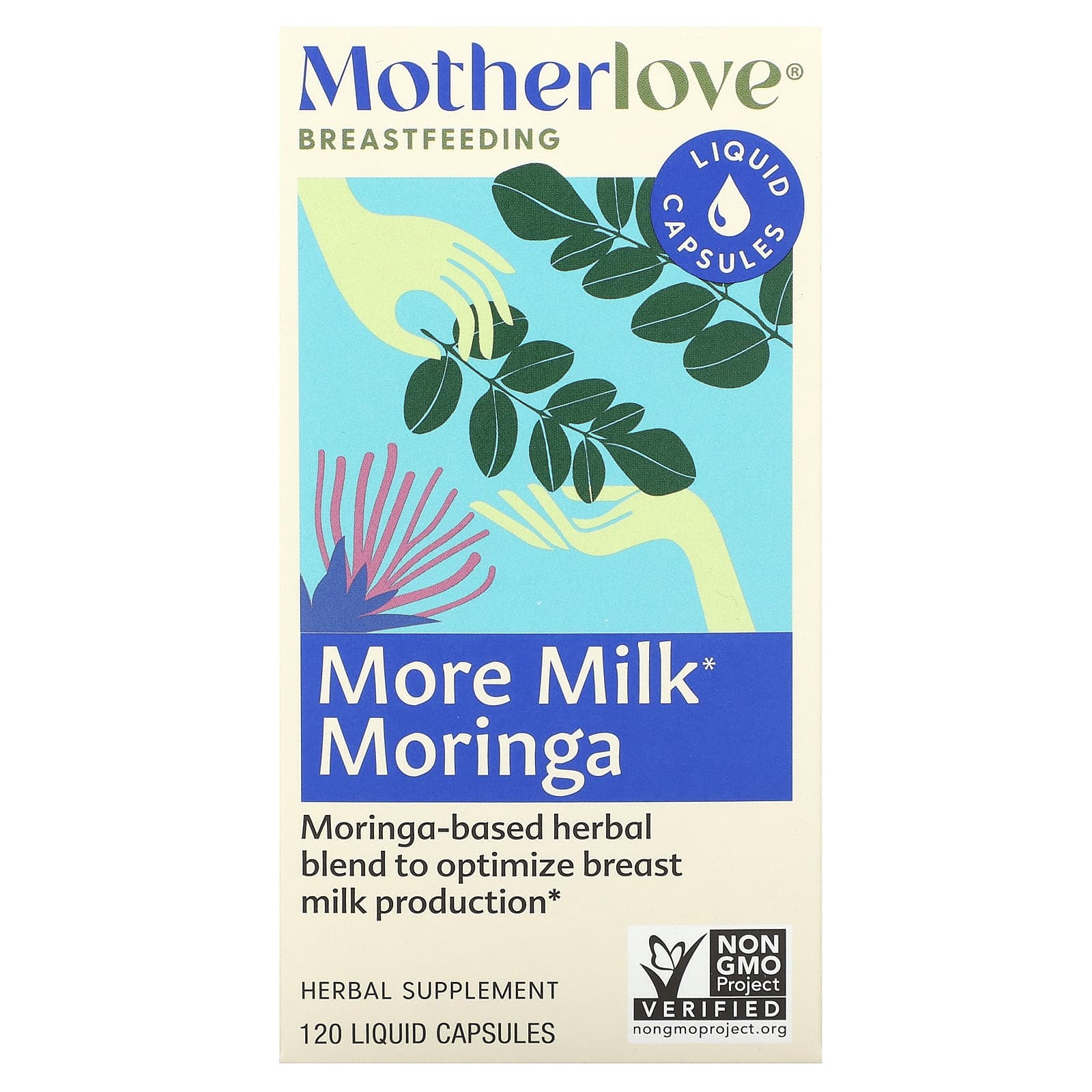 Motherlove, Breastfeeding, More Milk Moringa, 120 жидких капсул