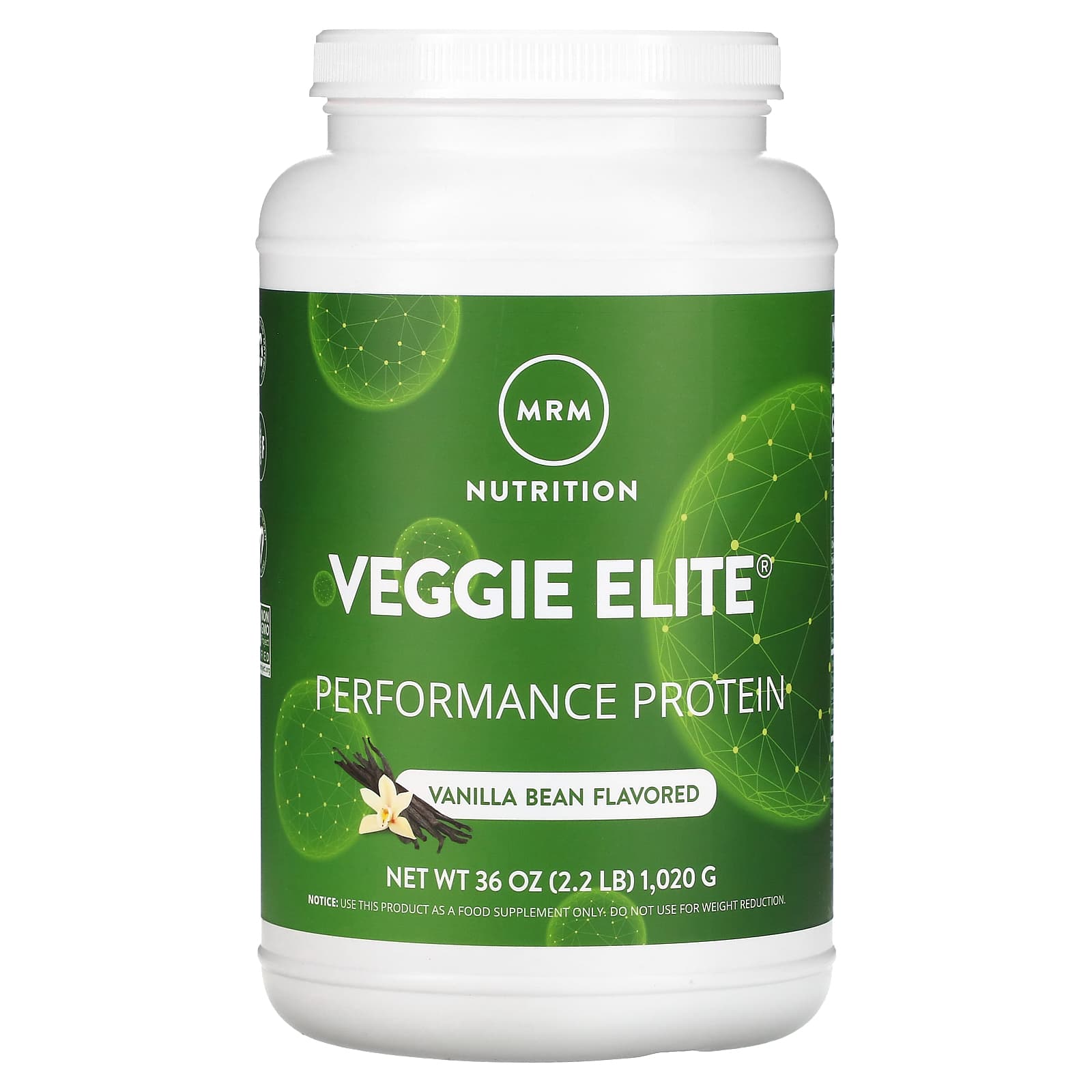 MRM Nutrition Veggie Elite Performance Protein вегетарианский протеин для повышения продуктивности стручки ванили 1020 г 22 фунта 6890₽