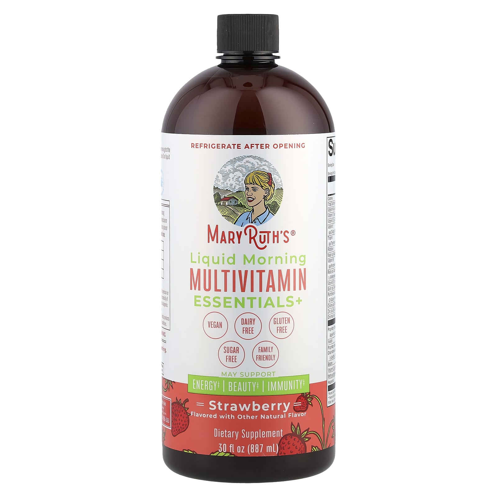 MaryRuth's, Liquid Morning Multivitamin Essentials +, со вкусом клубники, 887 мл (30 жидк. Унций)