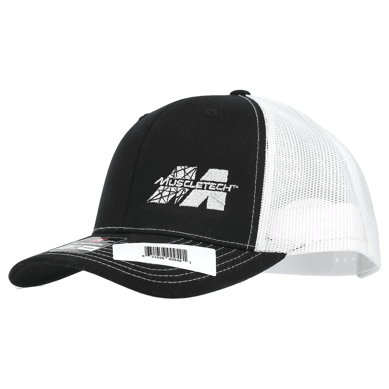 MuscleTech, Snapback Trucker Cap, Black/White, 1 Count