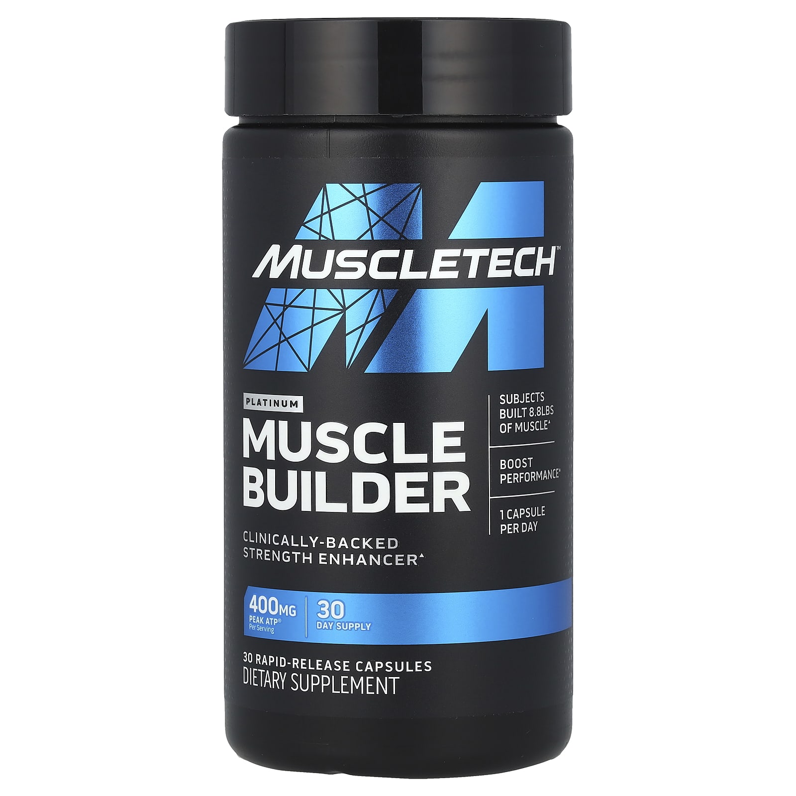 MuscleTech, Platinum Muscle Builder, 30 капсул с быстрым высвобождением