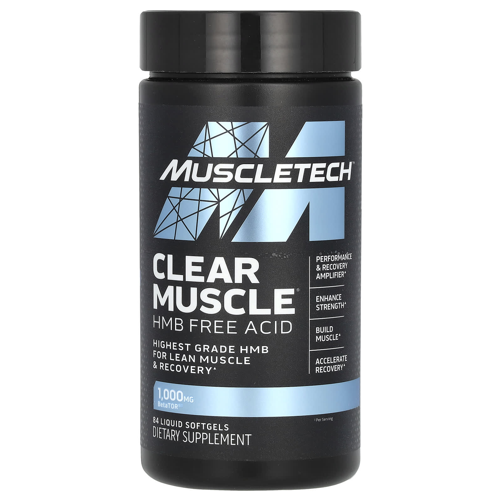 MuscleTech, Clear Muscle, HMB, свободная кислота, 84 капсулы с жидкостью