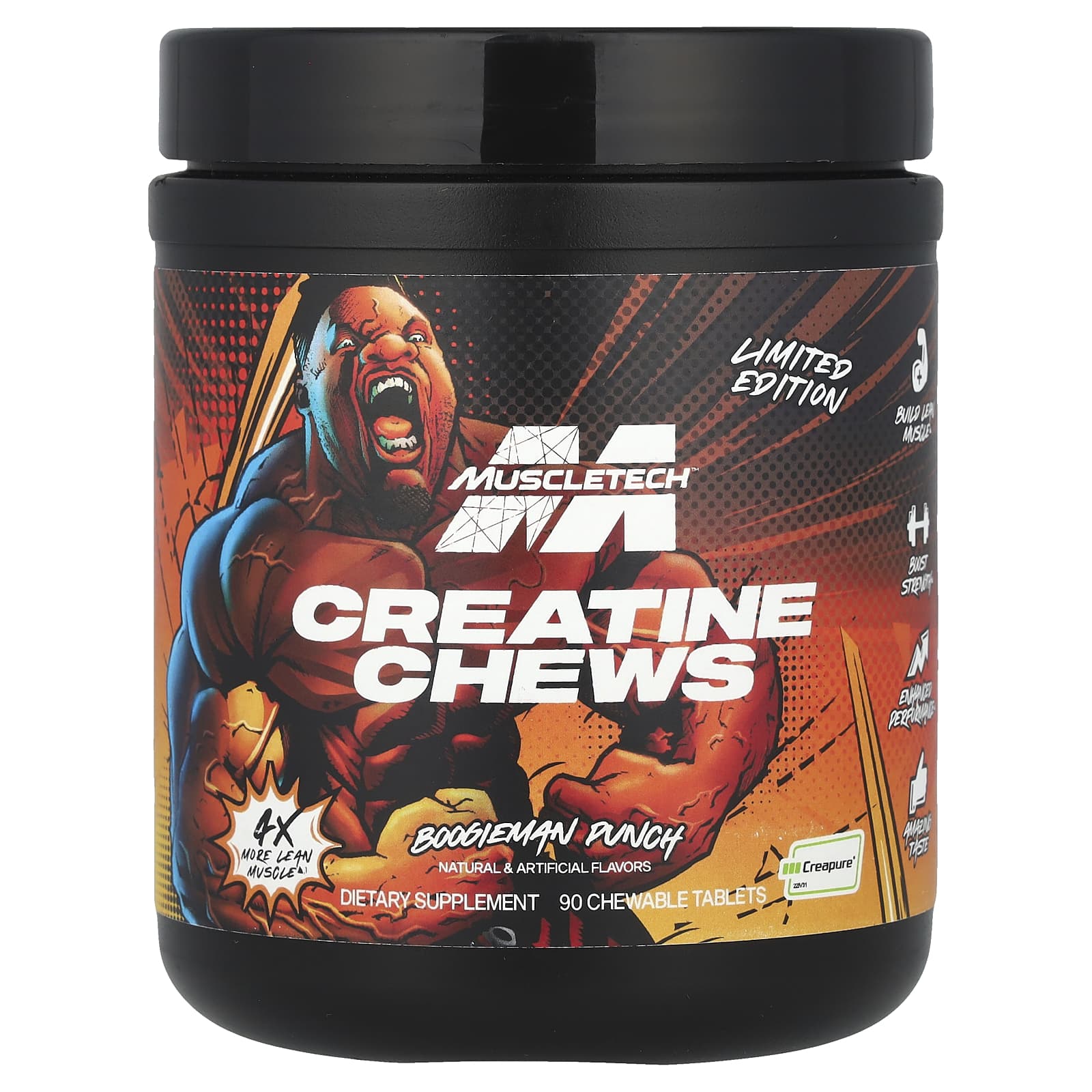 MuscleTech, Limited Edition, Creatine Chews, Boogieman Punch, 90 жевательных таблеток