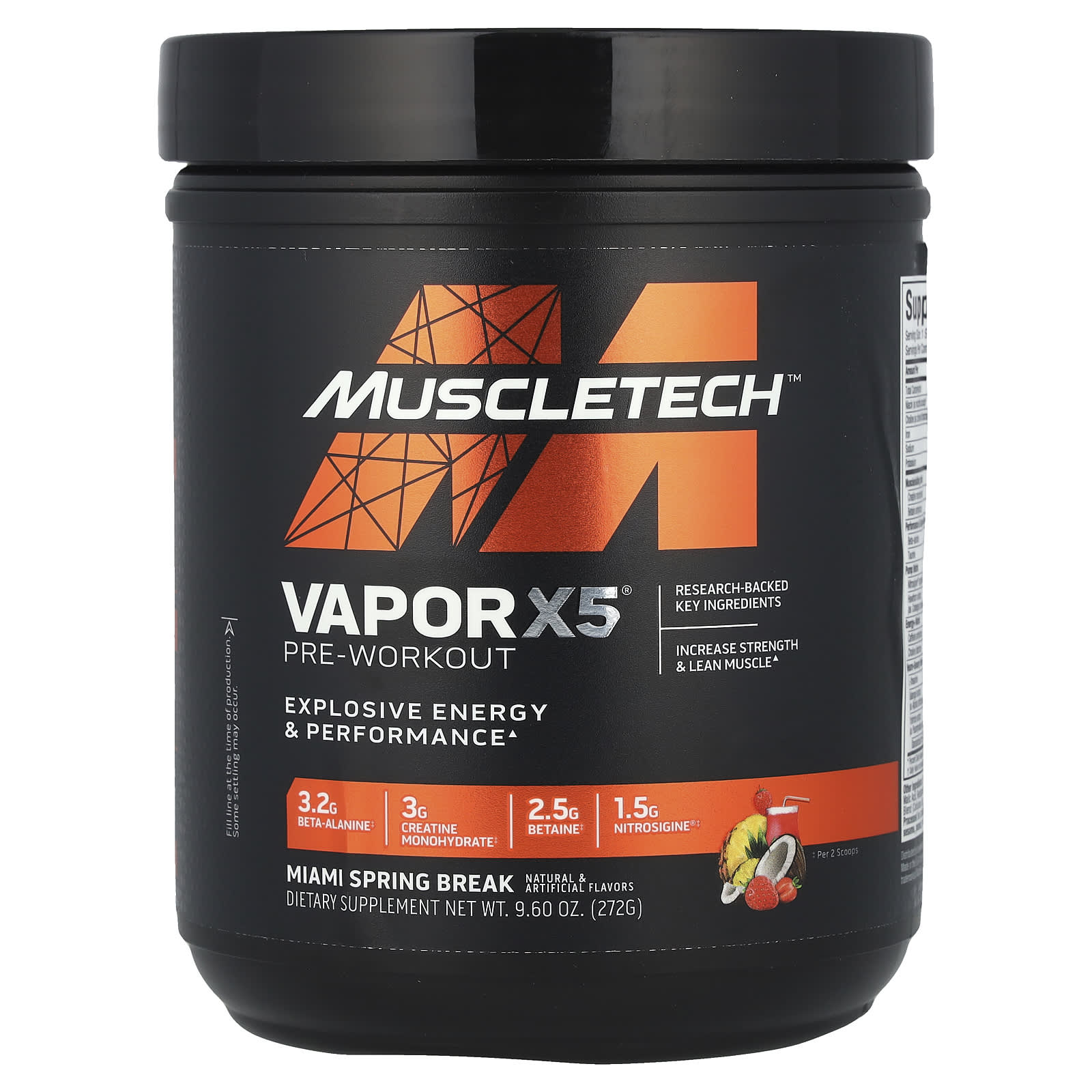 MuscleTech, VaporX5®, перед тренировкой, весенние каникулы в Майами, 272 г (9,6 унции)