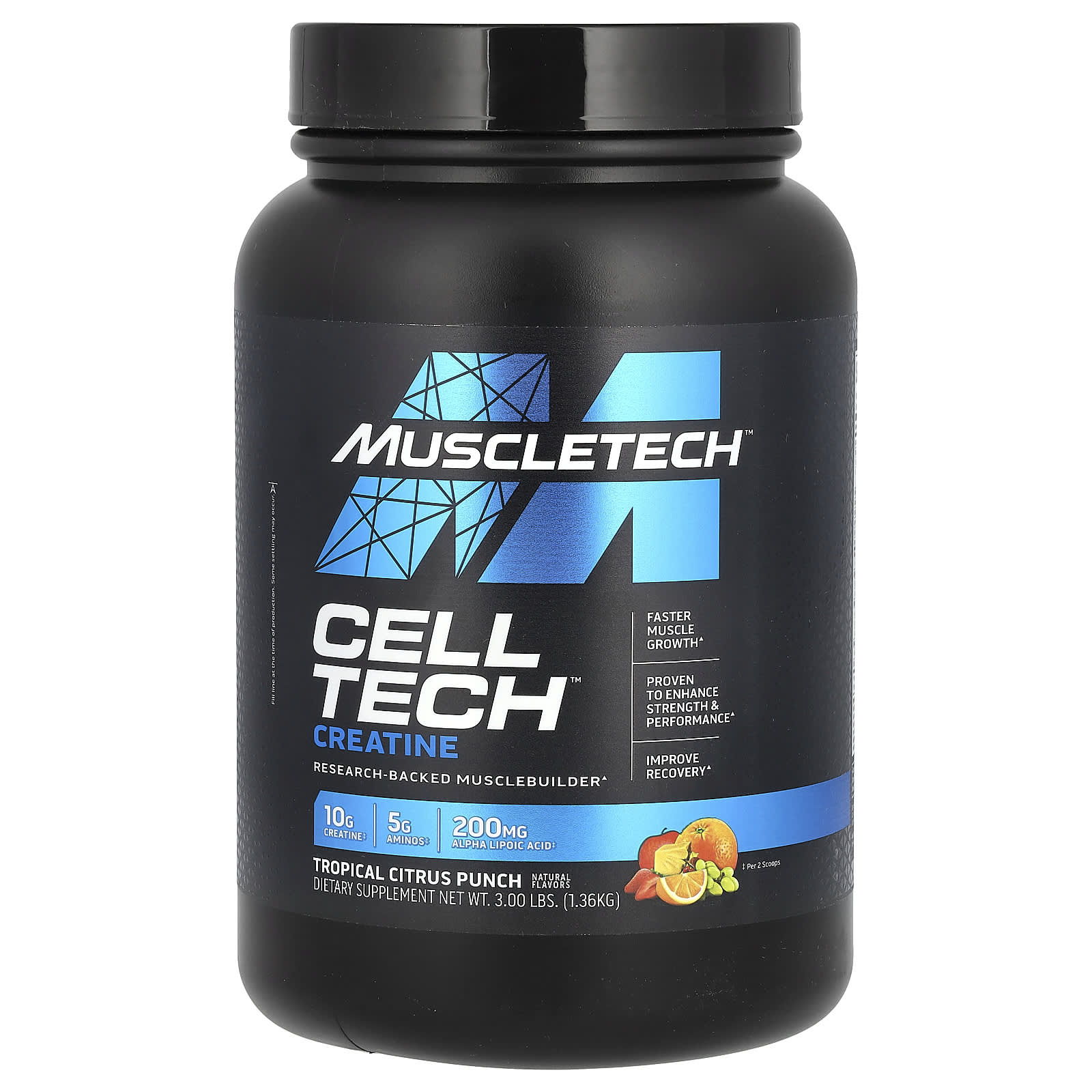 MuscleTech, Cell Tech, креатин, пунш из тропических цитрусов, 1,36 кг (3 фунта)