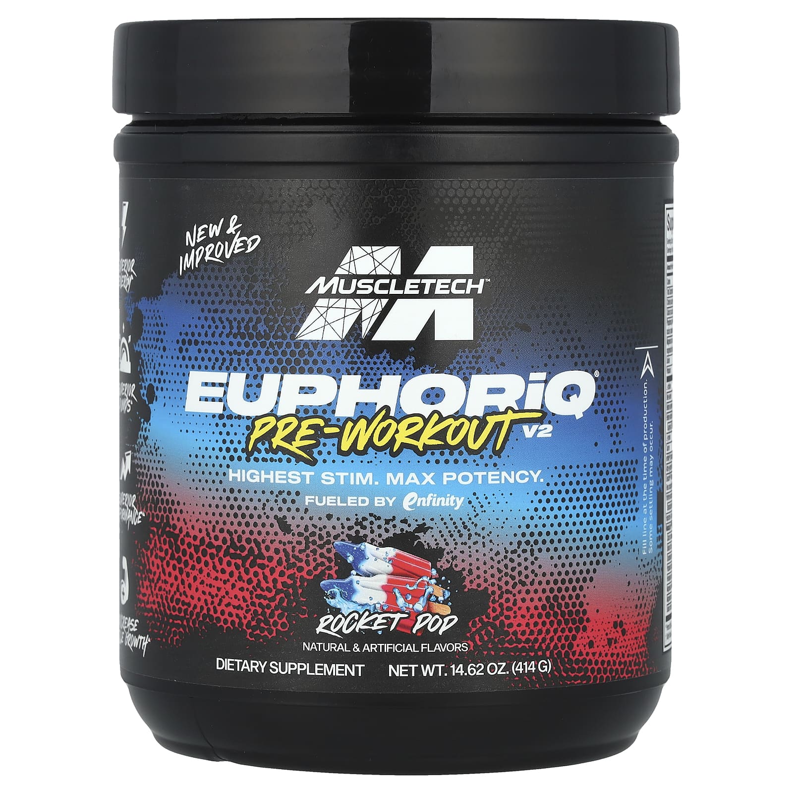 MuscleTech, EuphoriQ® Pre-Workout V2, Rocket Pop, 414 г (14,62 унции)