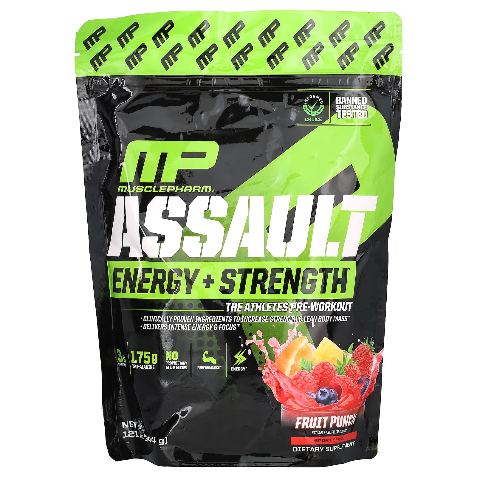 MusclePharm Assault Energy Strength фруктовый пунш 344 г 121 унции 6890₽