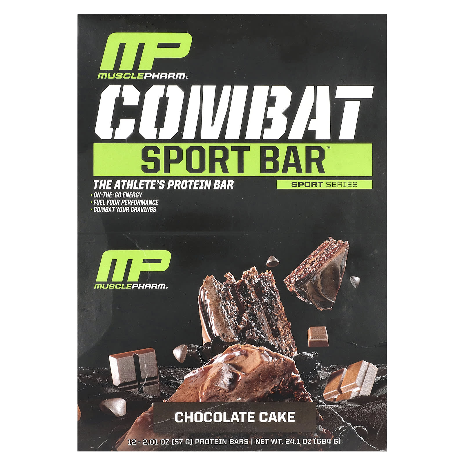 MusclePharm Батончики Combat Sport шоколадный торт 12 батончиков 57 г 201 унции 6890₽