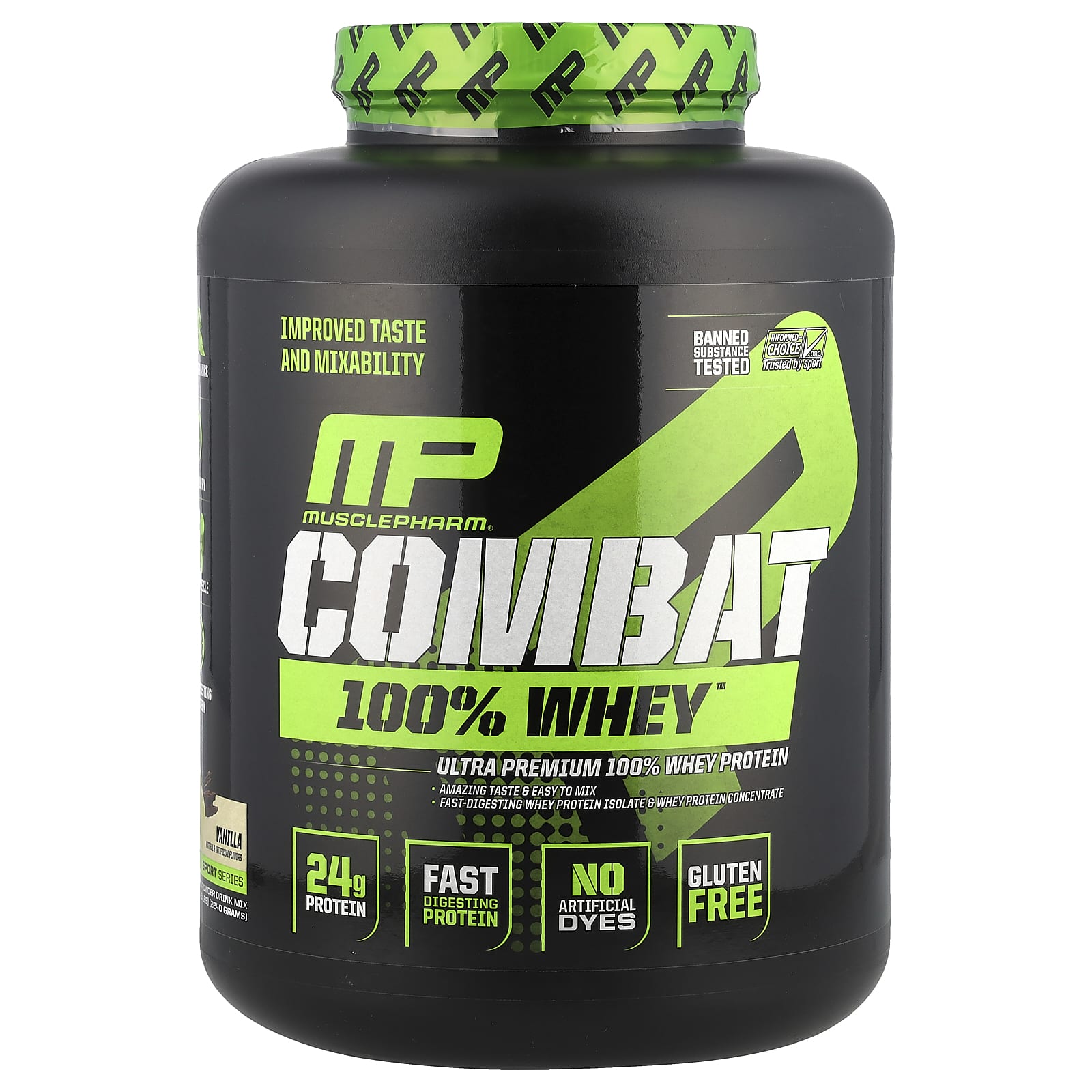 MusclePharm Combat 100 сывороточный протеин со вкусом ванили 2240 г 5 фунтов 16690₽
