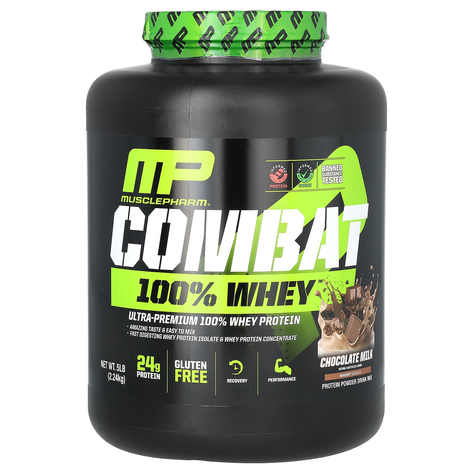 MusclePharm Combat 100 сывороточный протеин со вкусом шоколадного молока 224 кг 5 фунтов 16690₽