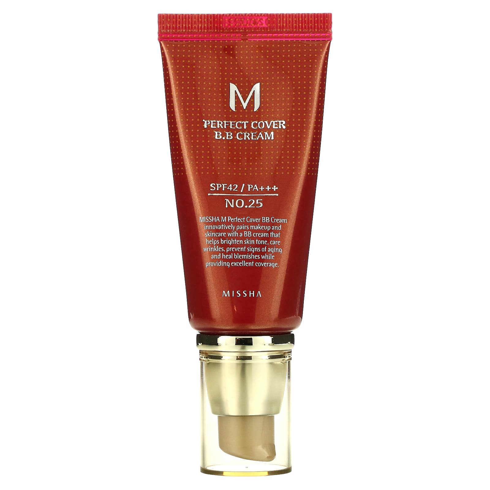 Missha, M Perfect Cover, BB-крем, SPF 42/PA+++, оттенок 25 теплый бежевый, 50 мл (1,7 унции)