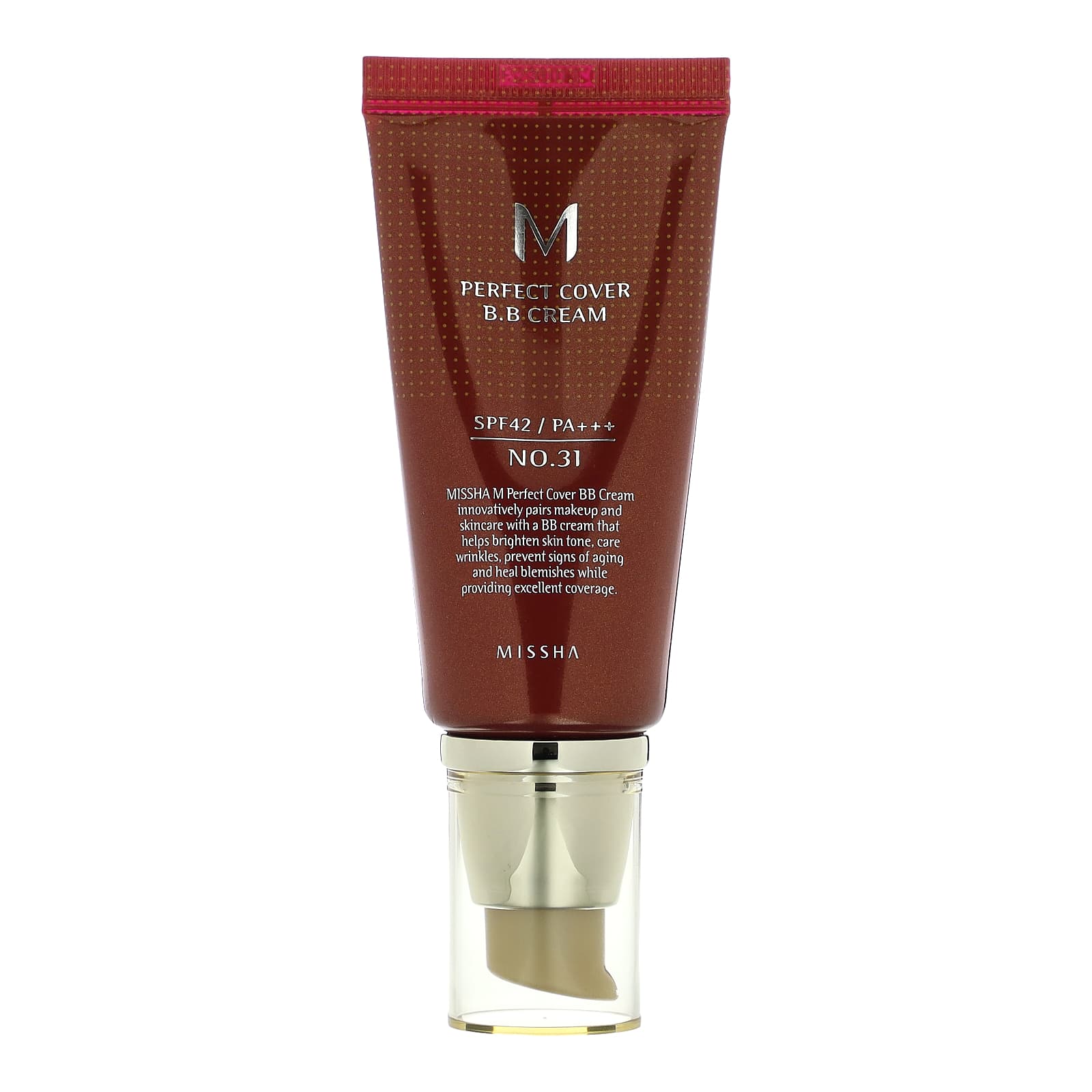 Missha, BB-крем M Perfect Cover, SPF 42 PA +++, золотистый бежевый № 31, 50 мл (1,7 жидк. Унции)