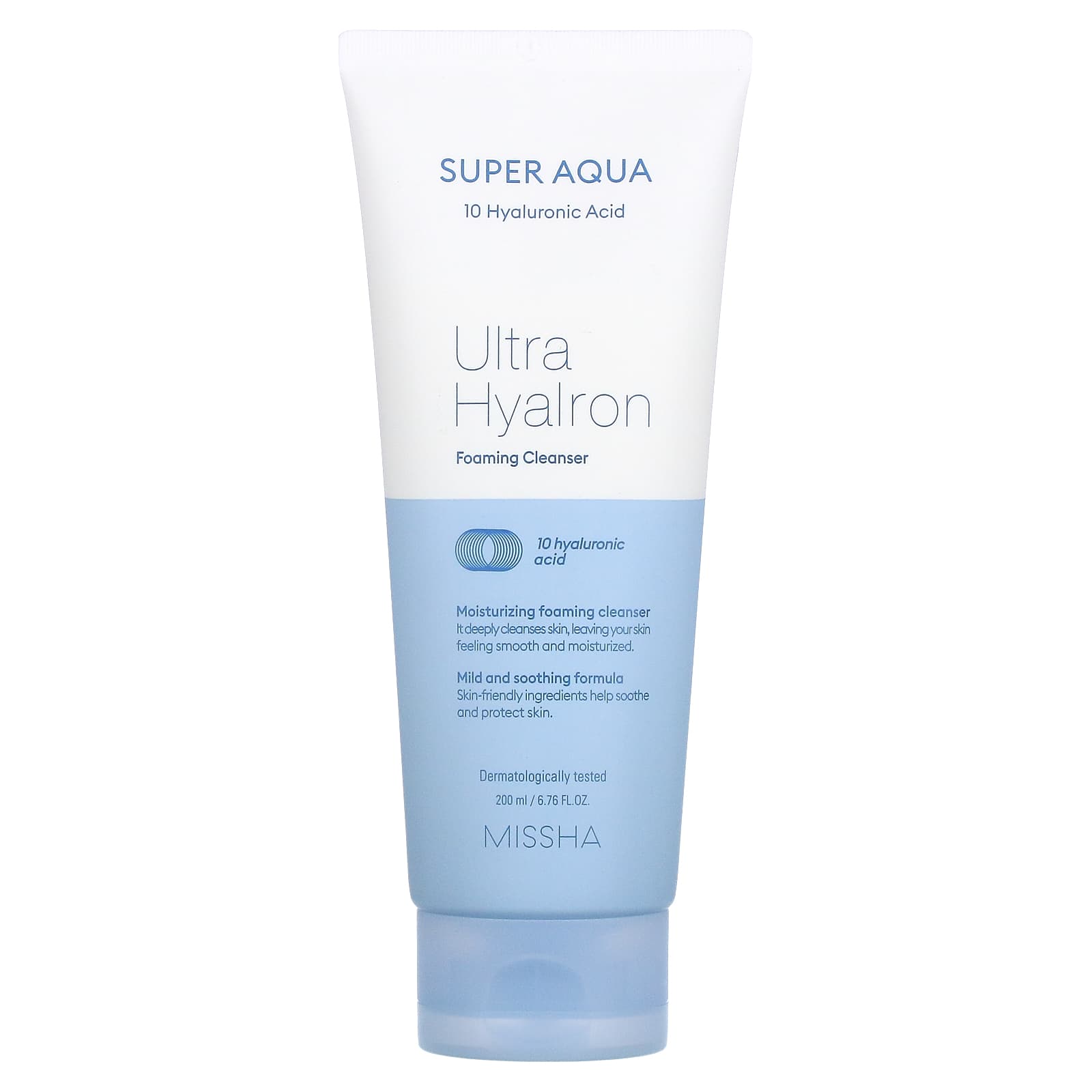 Missha, Super Aqua Ultra Hyalon, очищающая пенка, 200 мл (6,76 жидк. унции)