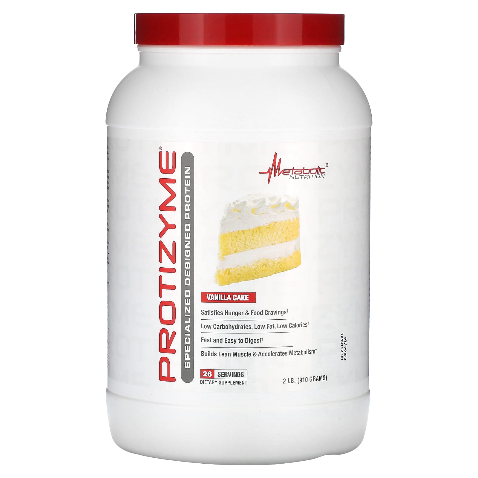 Metabolic Nutrition Protizyme Specialized Designed Protein ванильный торт 910 г 2 фунта 9790₽