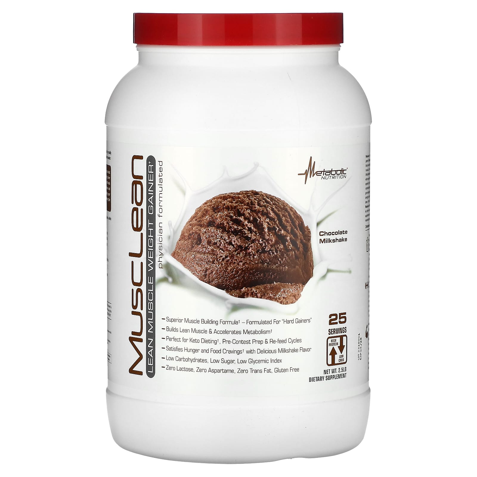 Metabolic Nutrition MuscLean средство для набора мышечной массы шоколадный молочный коктейль 25 фунта 11790₽