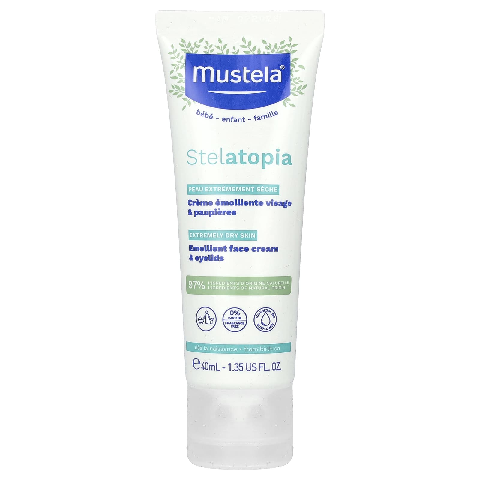 Mustela, Baby, смягчающий крем для лица Stelatopia, 40 мл (1,35 жидк. Унции)