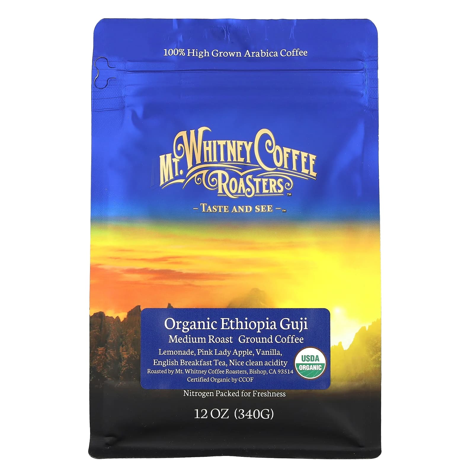 Mt Whitney Coffee Roasters Organic Ethiopia Guji молотый кофе средней обжарки 340 г 12 унций 3990₽