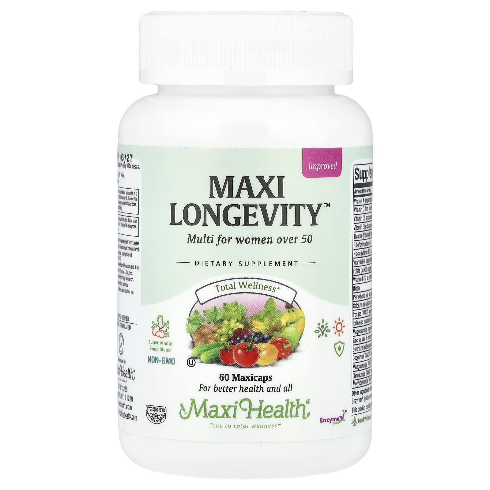 Maxi Health, Maxi Longevity ™, мультивитамины для женщин старше 50, 60 капсул