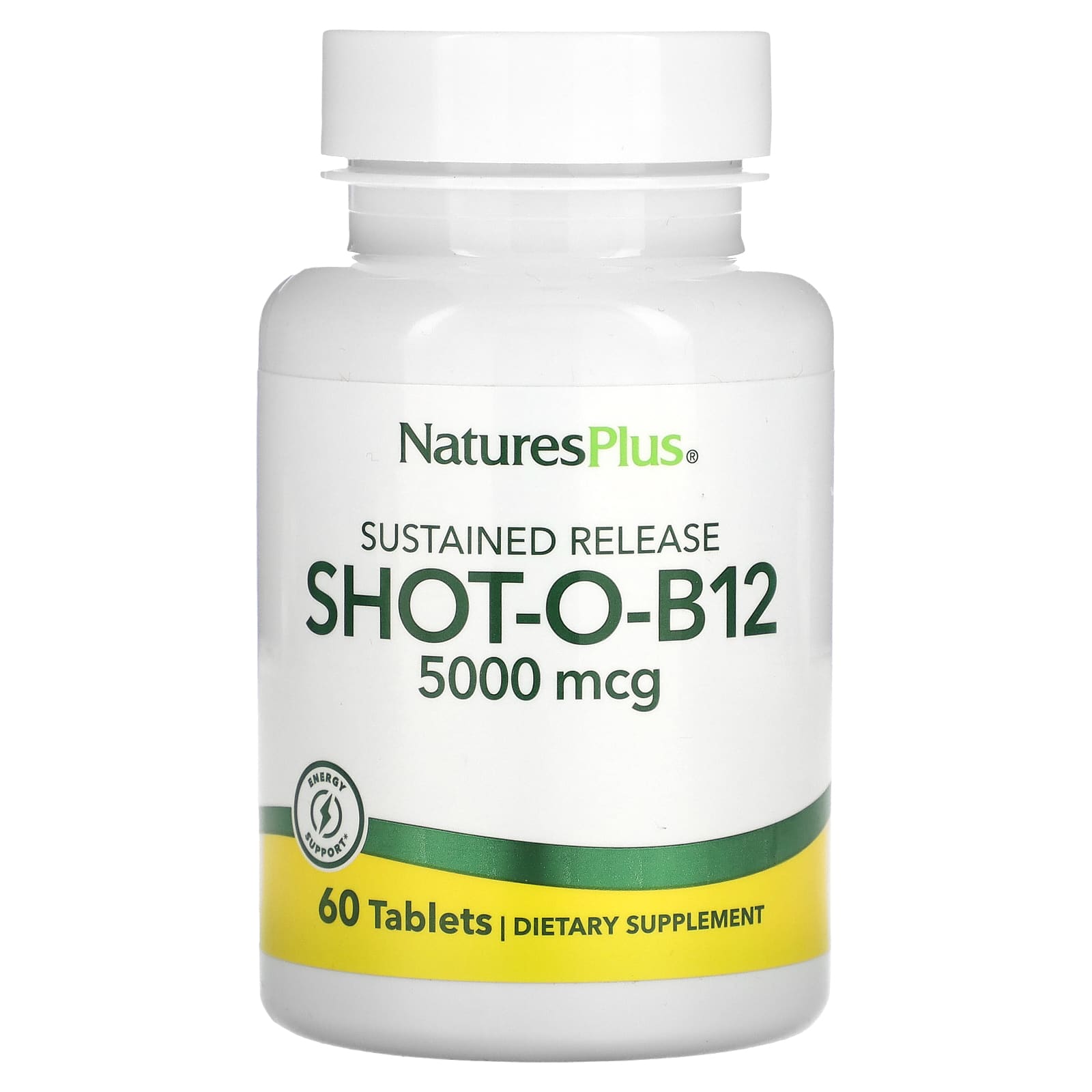 NaturesPlus Shot-O-B12 с замедленным высвобождением 5000 мкг 60 таблеток 6290₽