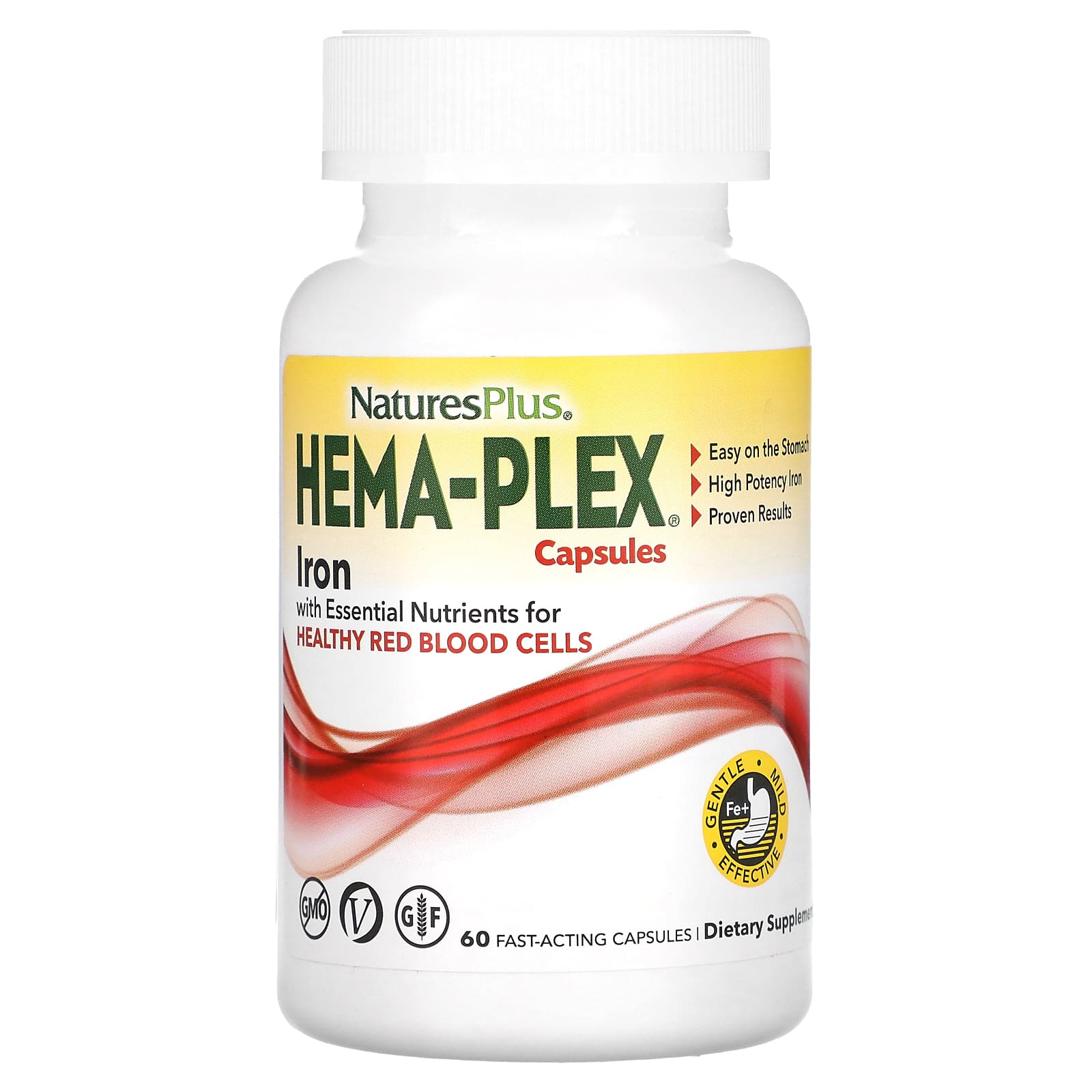 NaturesPlus Hema-Plex комплекс с железом 60 капсул быстрого действия 2990₽