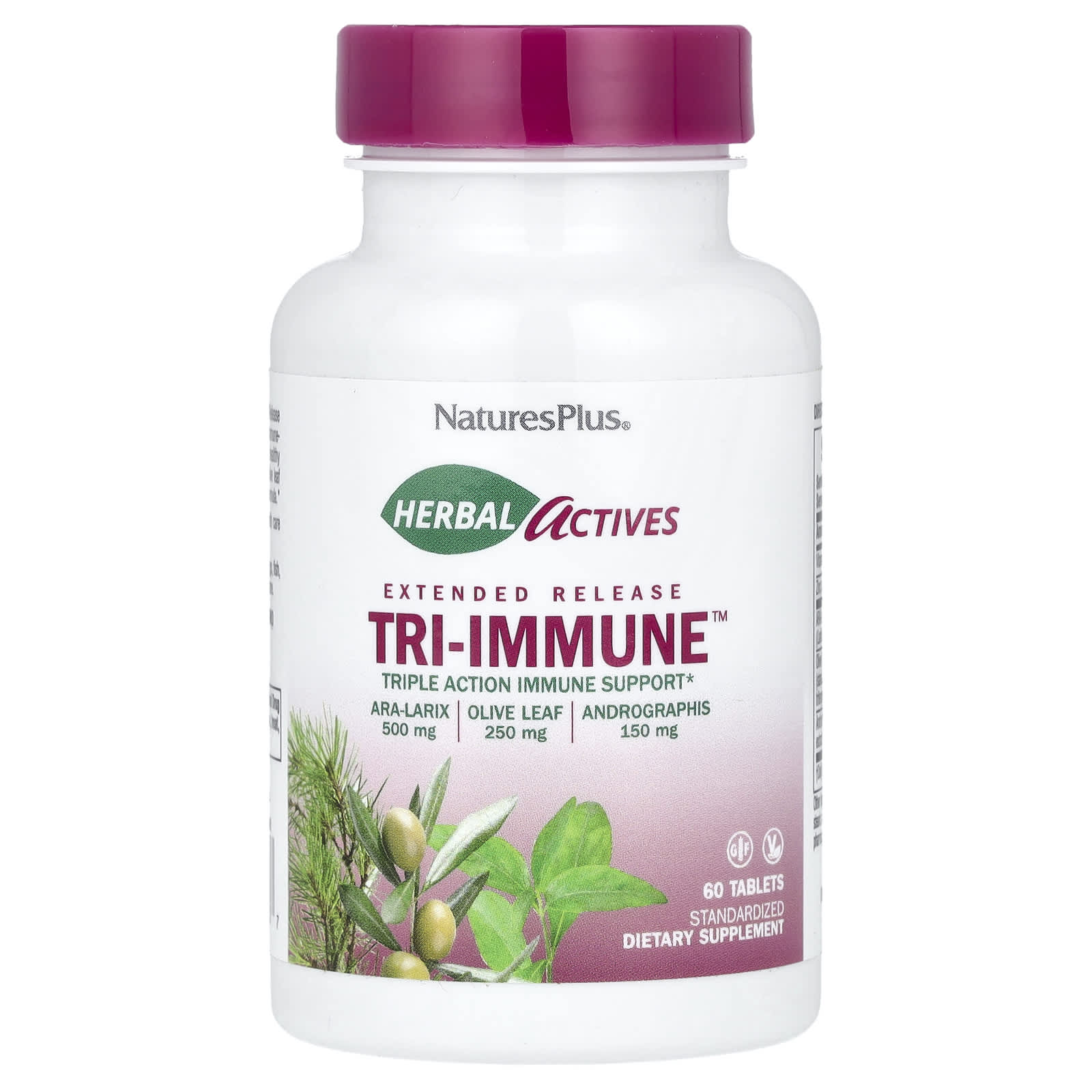 NaturesPlus Herbal Actives Tri-Immune с длительным высвобождением 60 таблеток 4090₽
