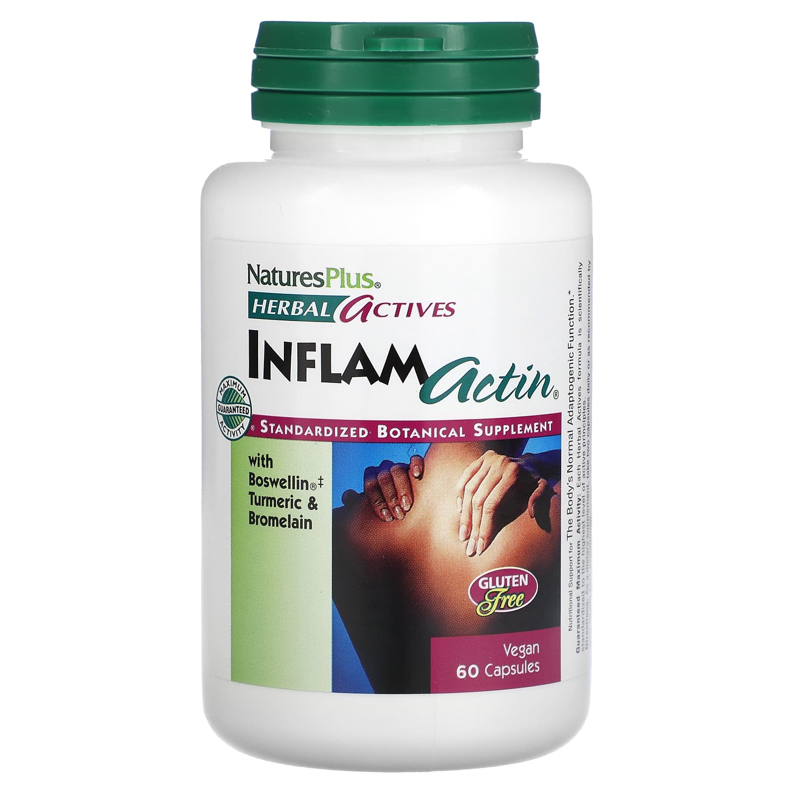 NaturesPlus Herbal Actives InflamActin 60 веганских капсул 3490₽