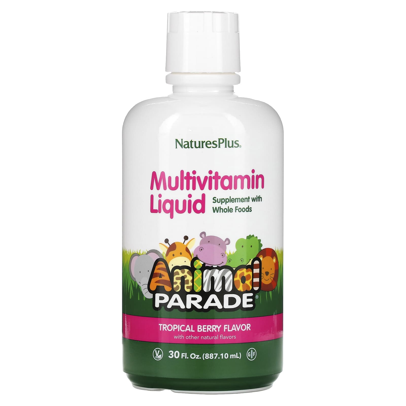 NaturesPlus Animal Parade мультивитамины для детей в жидкой форме вкус тропических ягод 8871 мл 30 жидк унций 4990₽