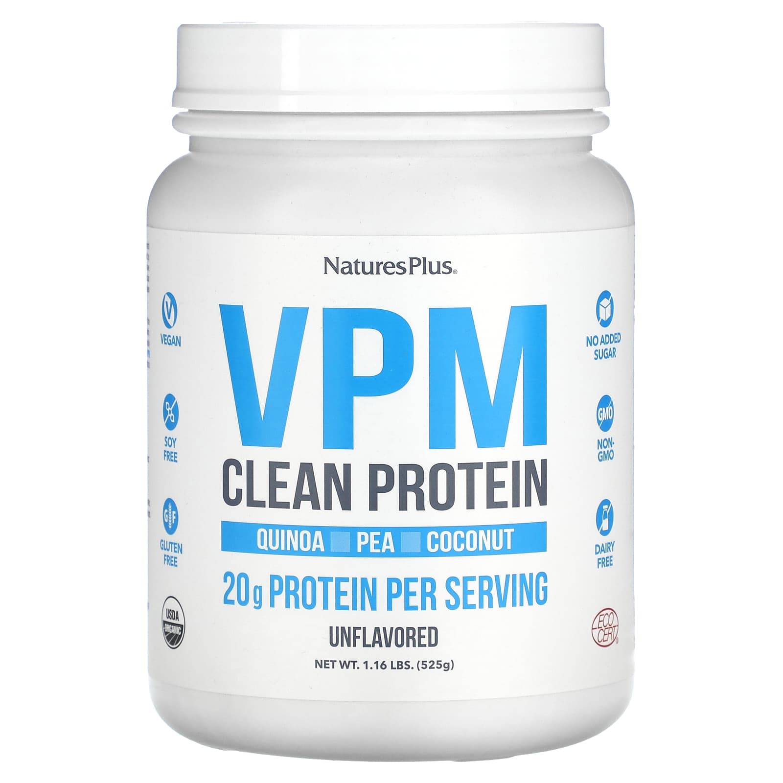 NaturesPlus VPM Clean Protein без добавок 525 г 116 фунта 5390₽