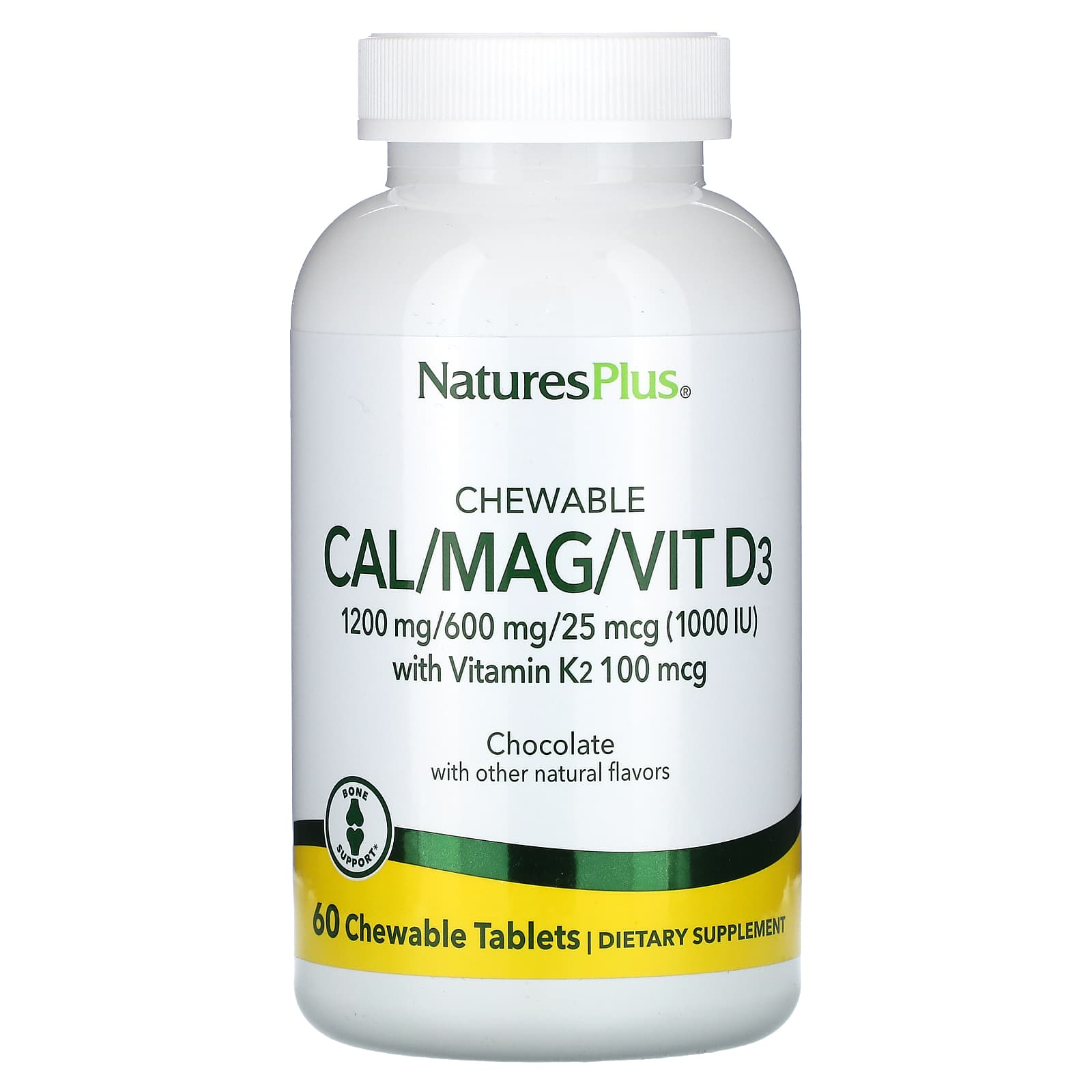 NaturesPlus Жевательные таблетки Cal Mag Vit D3 шоколад 60 жевательных таблеток 3290₽