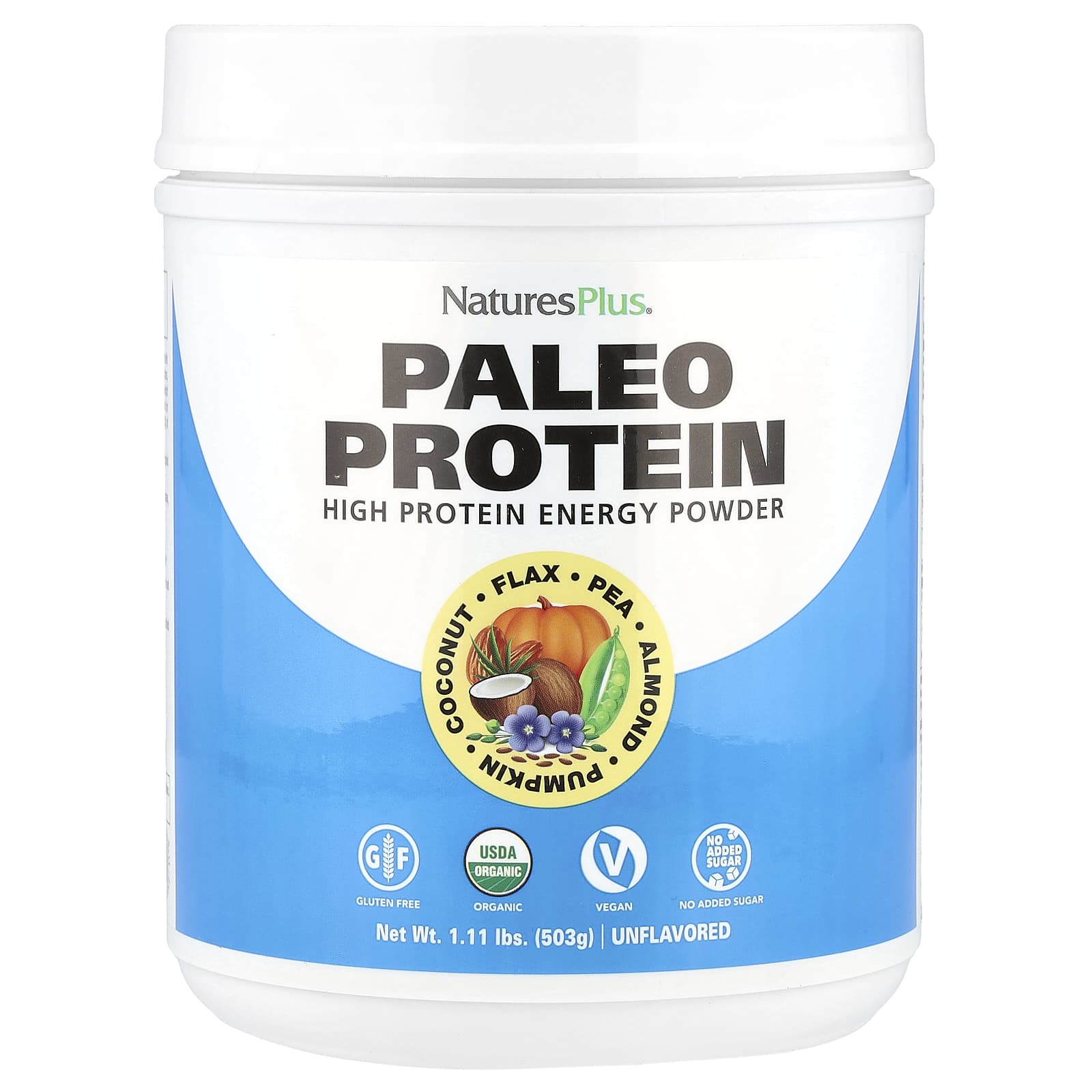 NaturesPlus Paleo Protein Powder палеопротеиновый порошок без ароматизаторов и подсластителей 503 г 111 фунта 6690₽