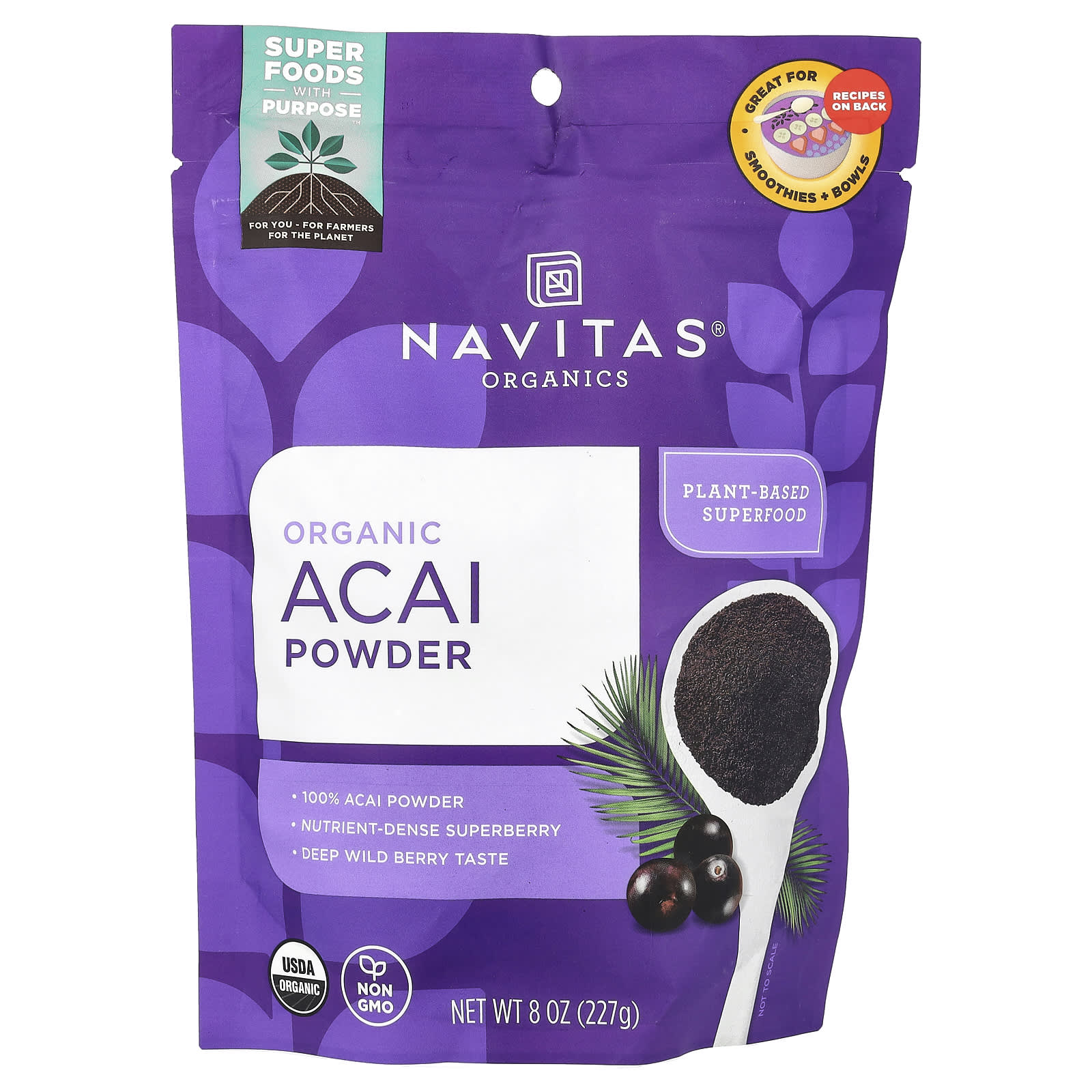 Navitas Organics Органический порошок асаи 227 г 5590₽