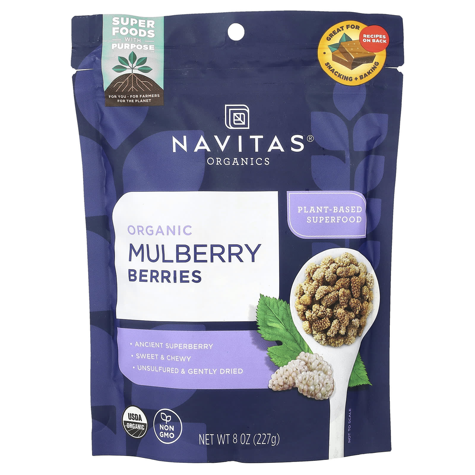 Navitas Organics Органические ягоды шелковицы 227 г 8 унций 2390₽
