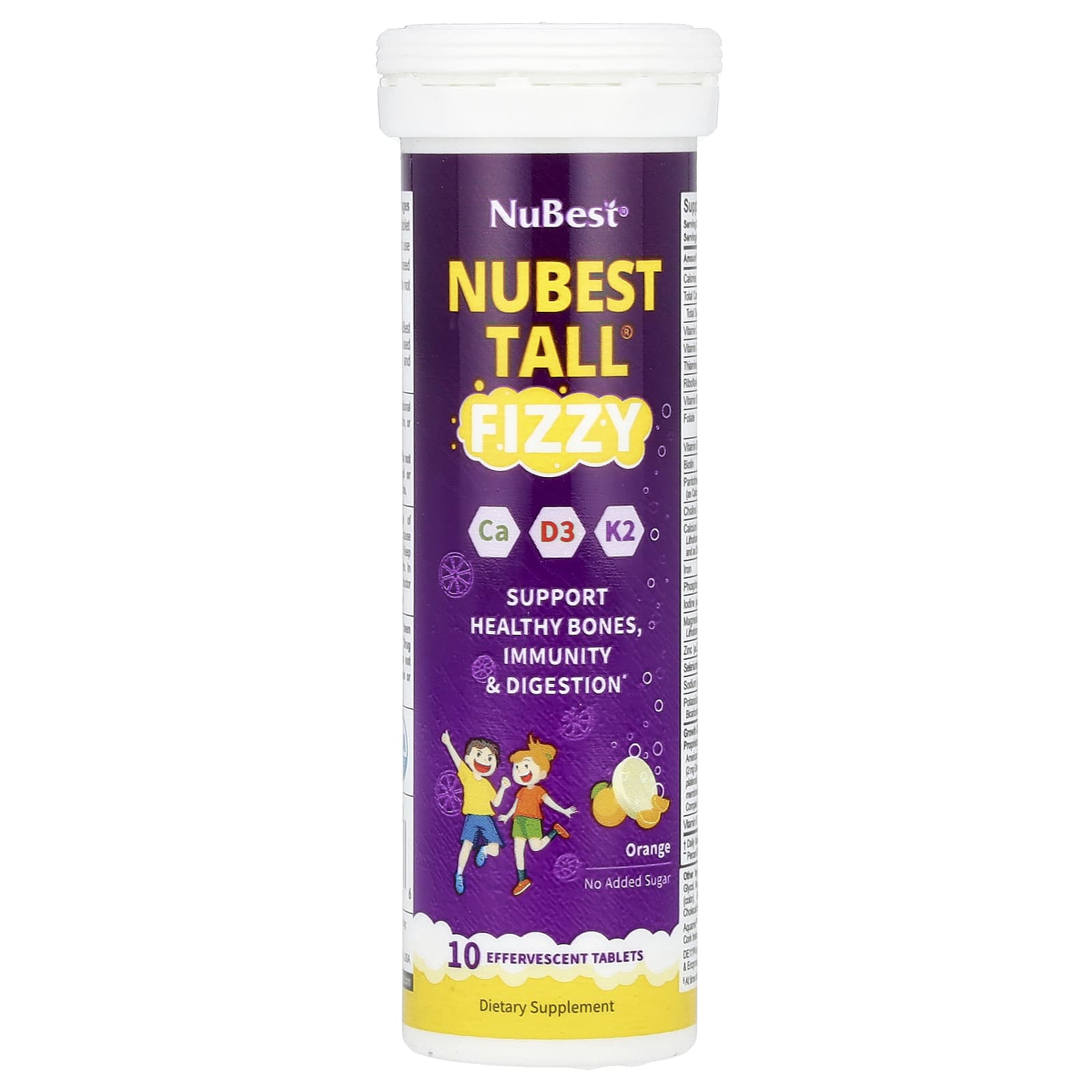 NuBest, Tall® Fizzy, апельсин, 10 шипучих таблеток