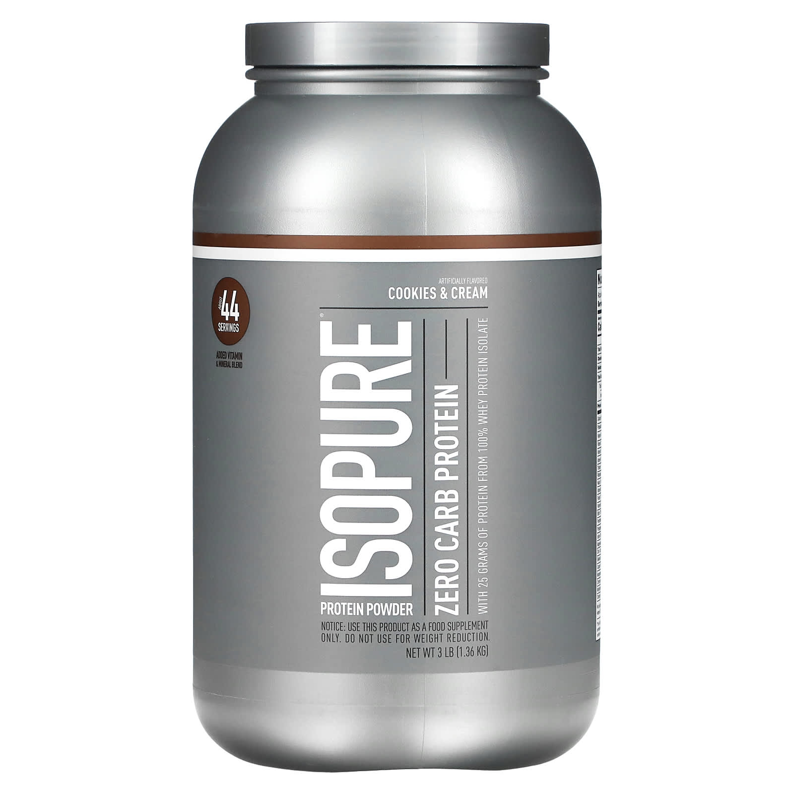 Isopure, Zero Carb, протеиновый порошок со вкусом печенья и крема, 1,36 кг (3 фунта)