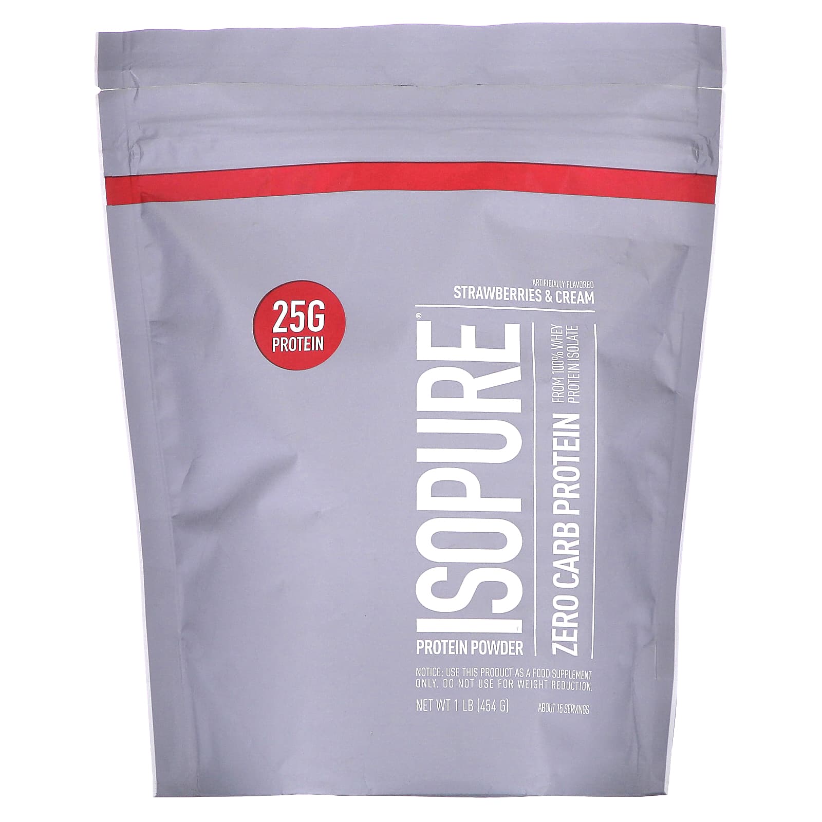 Isopure протеиновый порошок без углеводов клубника со сливками 454 г 1 фунт 5190₽