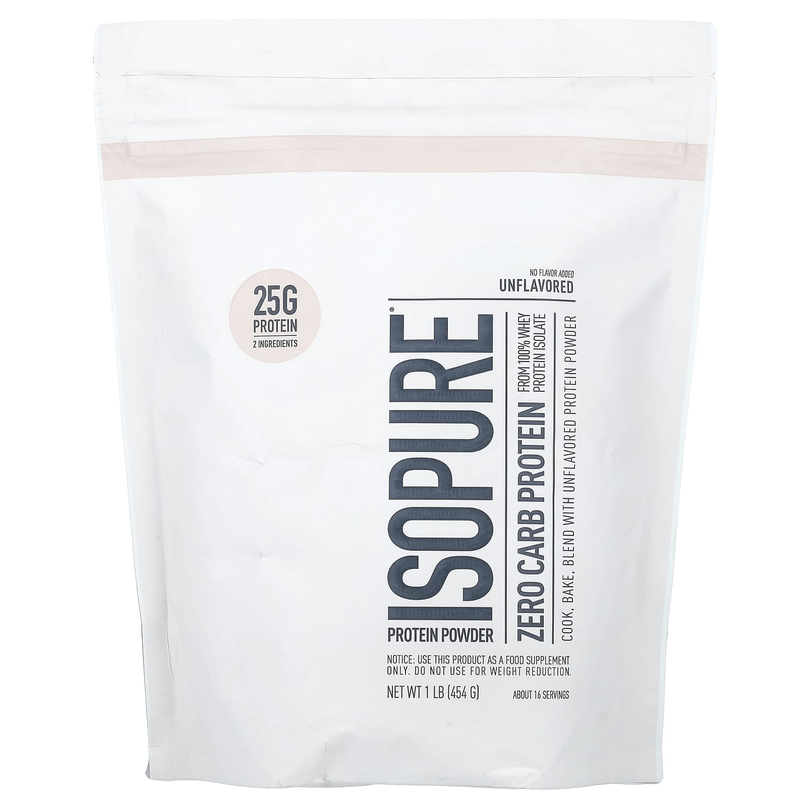 Isopure протеиновый порошок без углеводов без добавок 454 г 1 фунт 5490₽