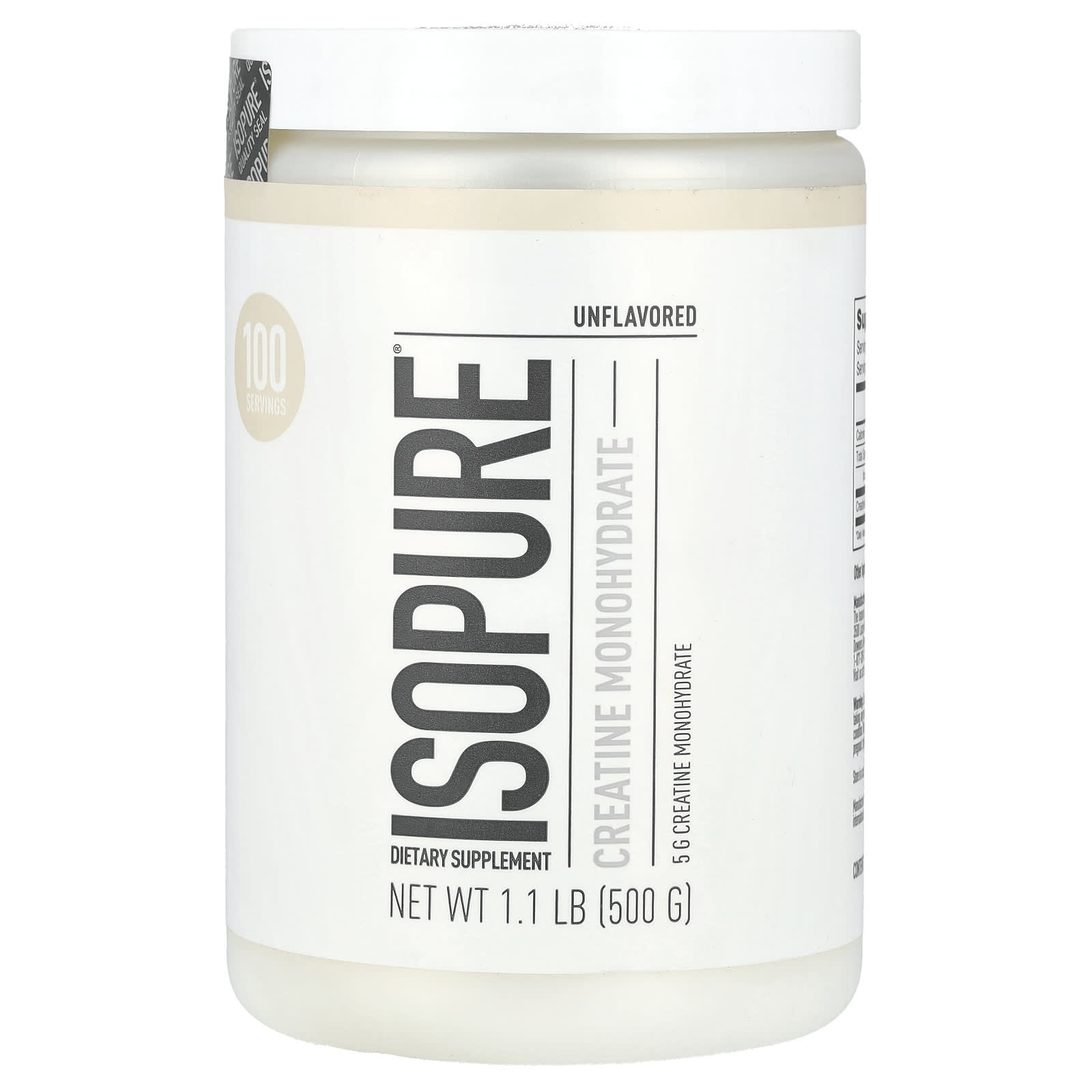 Isopure, Моногидрат креатина, без добавок, 500 г (1,1 фунта)