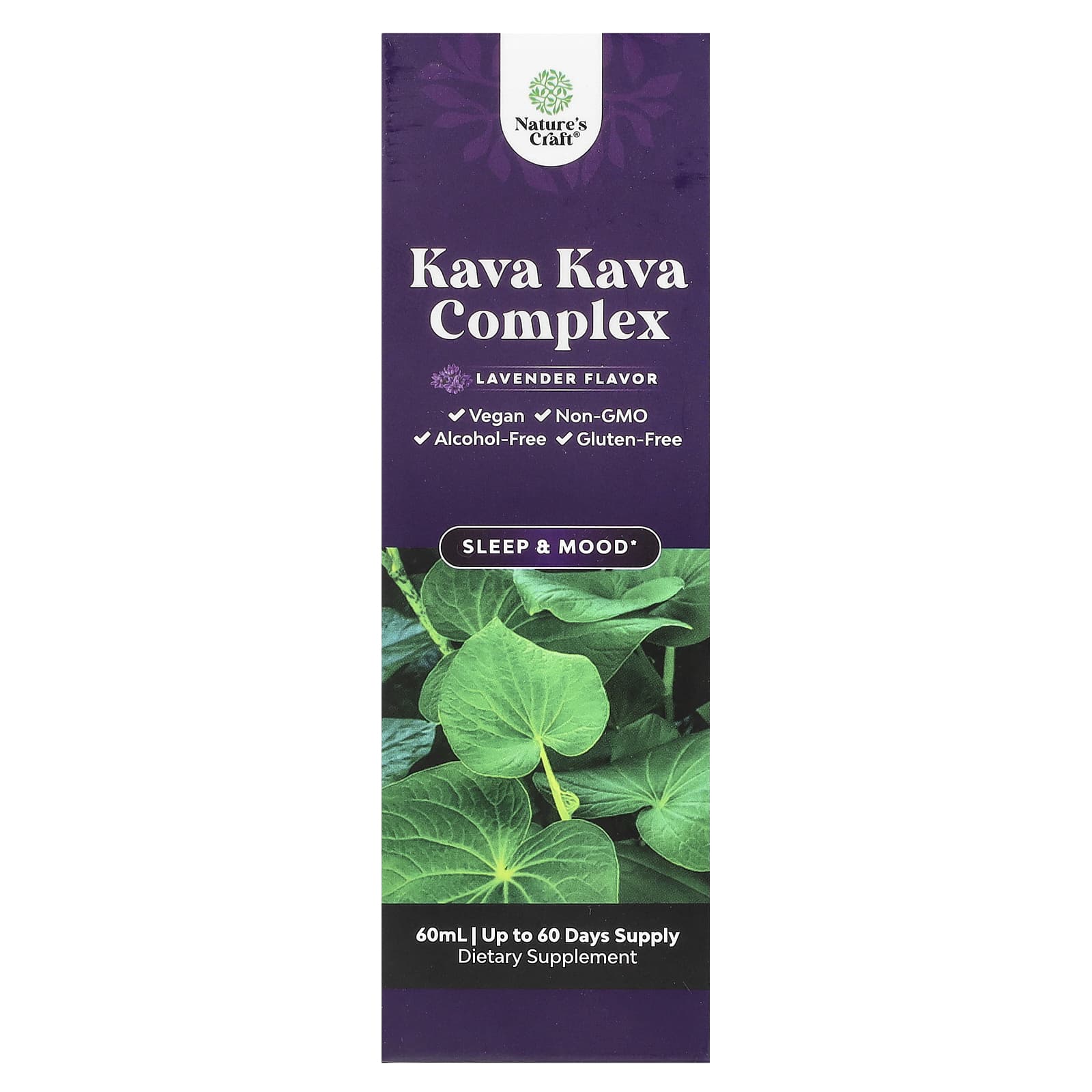 Nature's Craft, Kava Kava Complex, без спирта, с лавандой, 60 мл