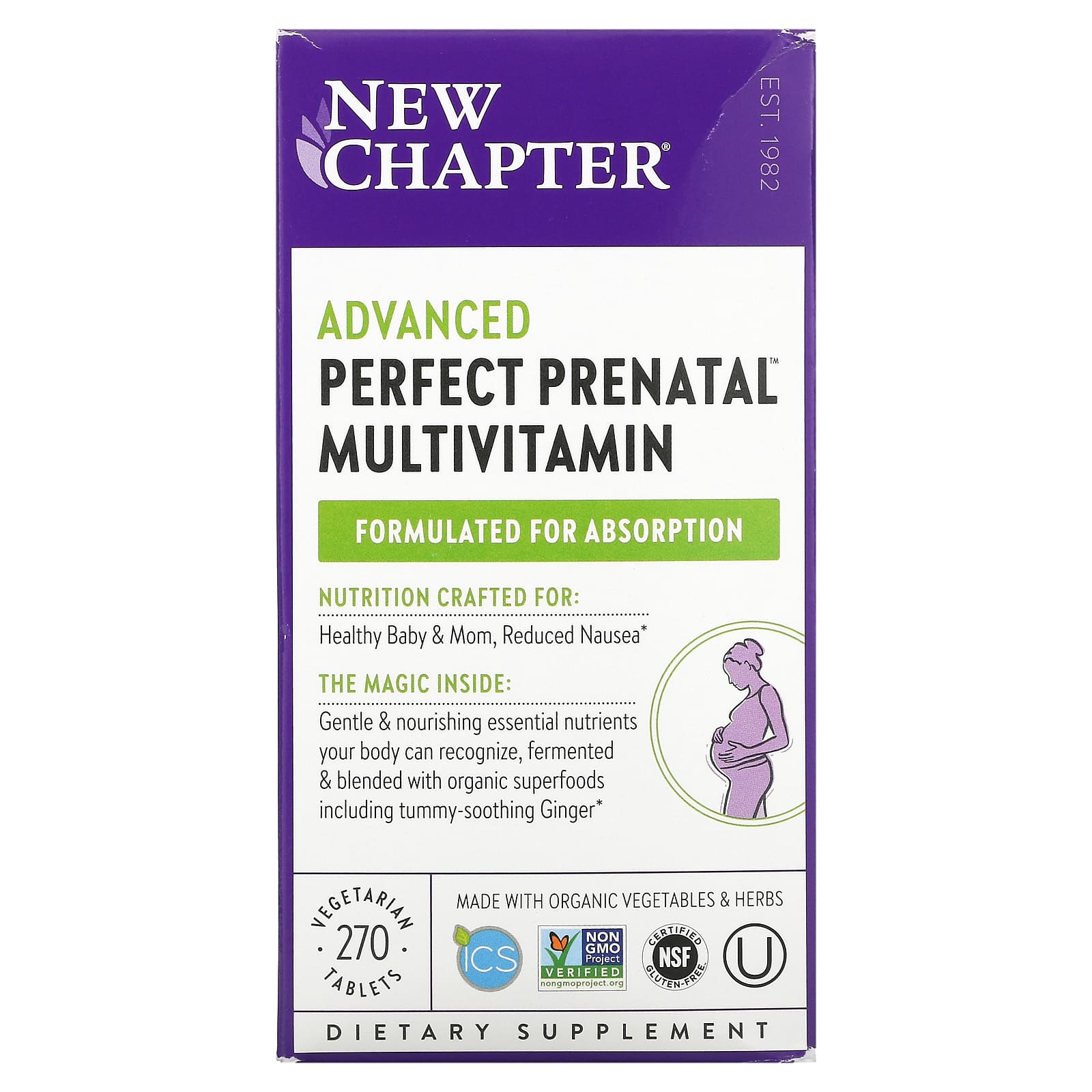 New Chapter Perfect Prenatal мультивитаминный комплекс для беременных 270 вегетарианских таблеток 13790₽