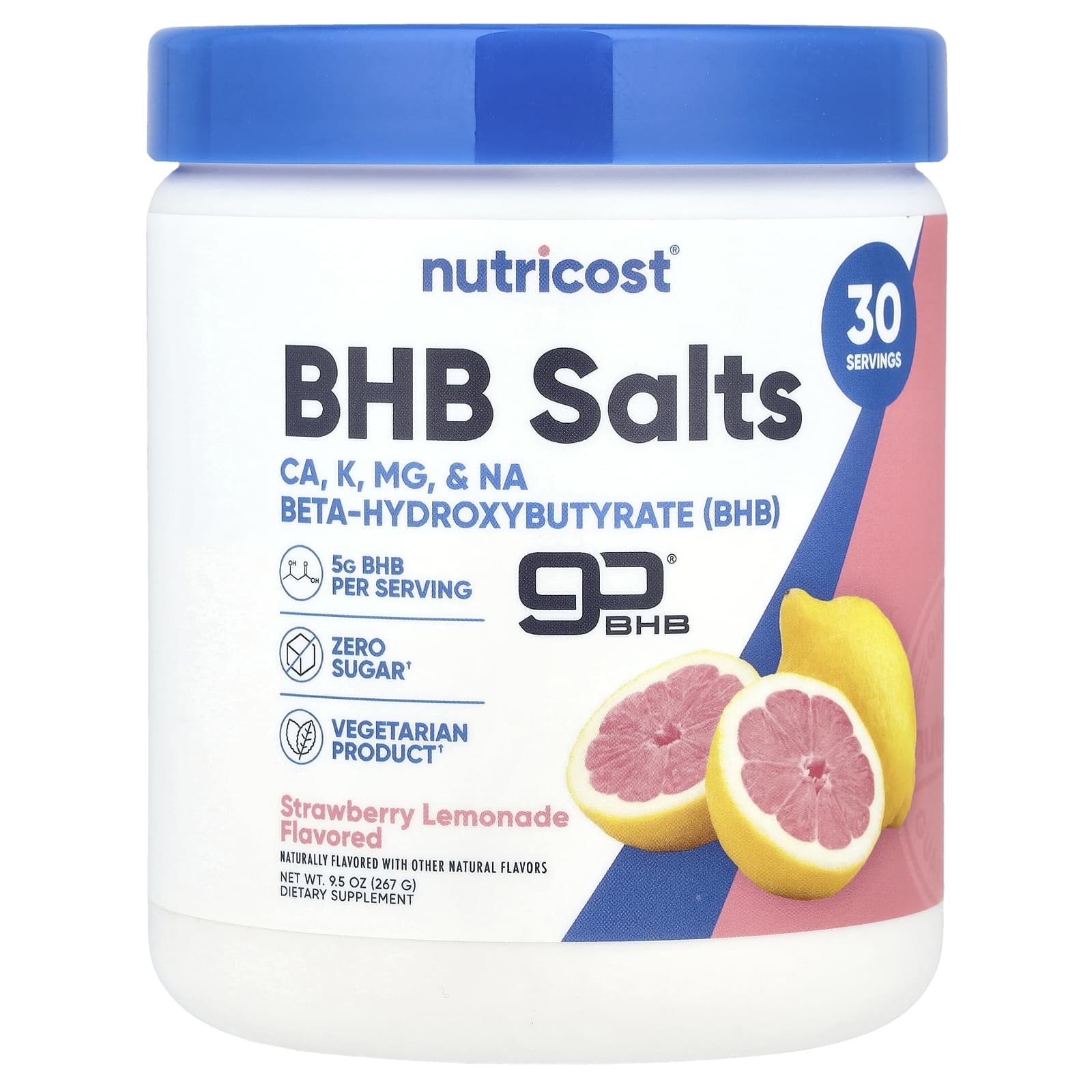Nutricost BHB Salts goBHB клубничный лимонад 267 г 95 унции 8290₽