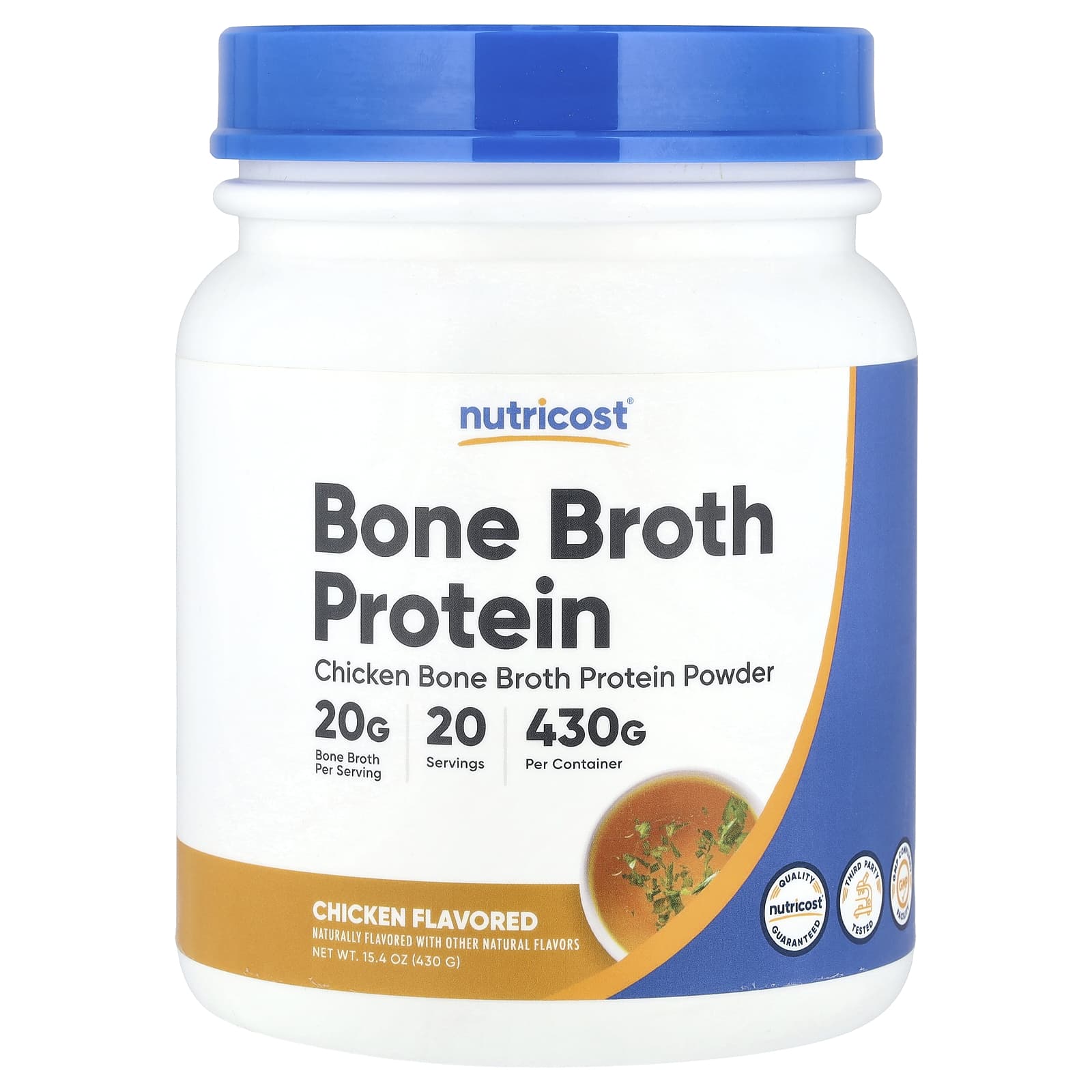 Nutricost, Bone Broth Protein, курица, 430 г (15,4 унции)