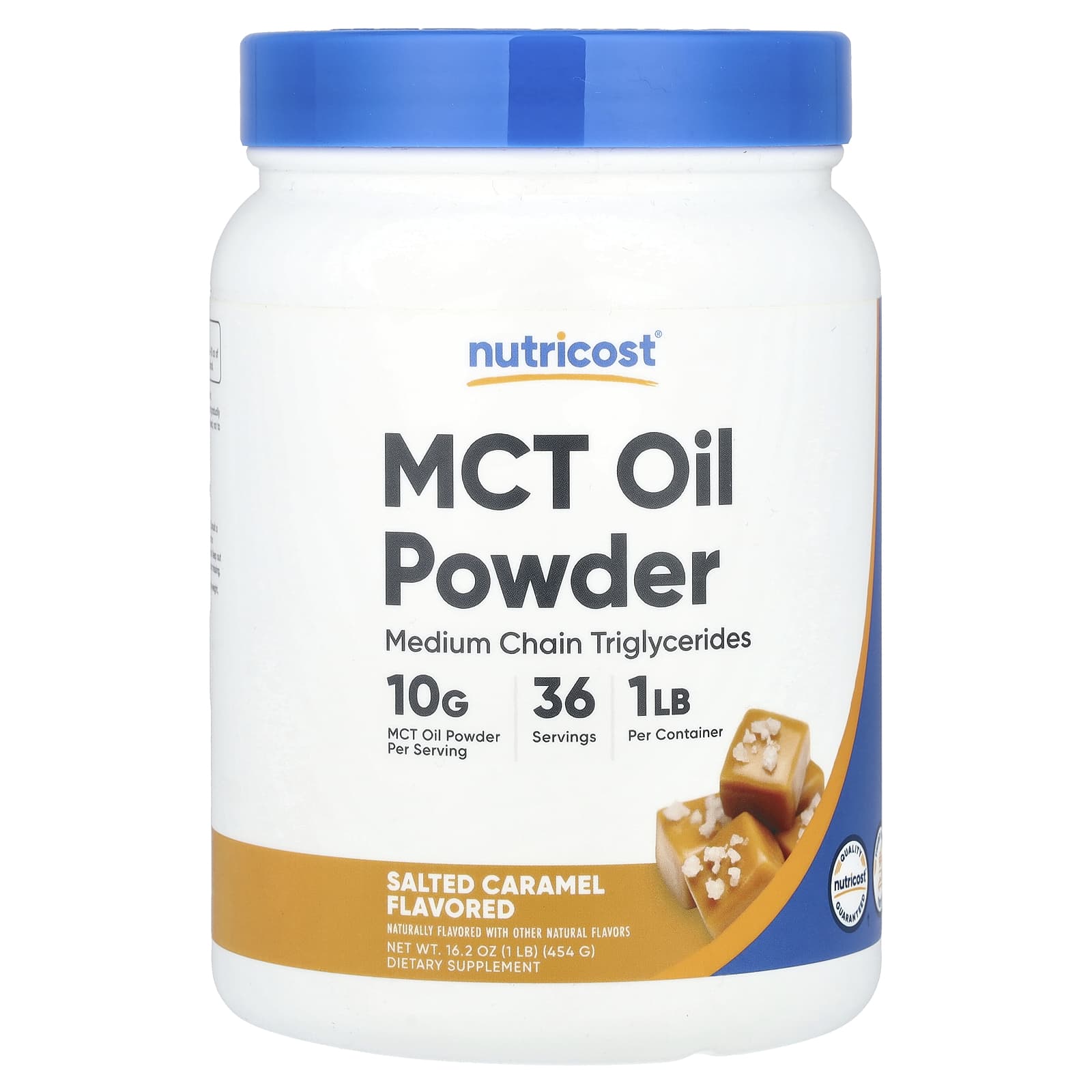 Nutricost, MCT Oil Powder, соленая карамель, 454 г (1 фунт)