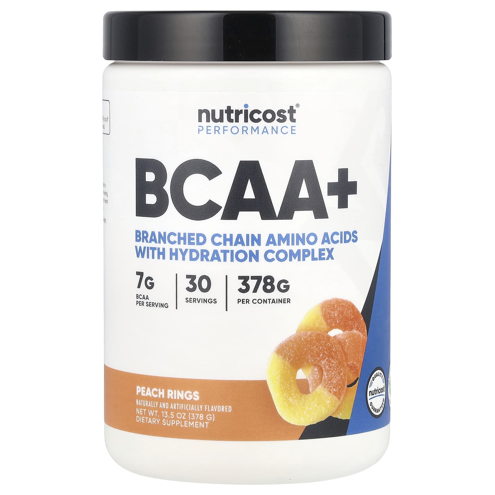 Nutricost, Performance, BCAA +, персиковые кольца, 378 г (13,5 унции)