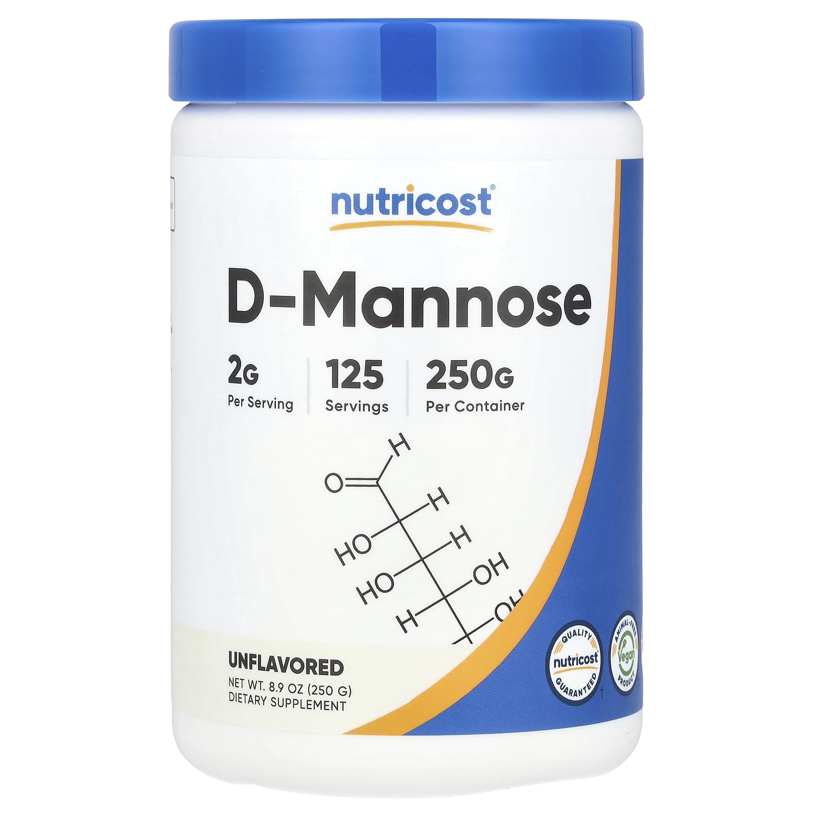 Nutricost D-манноза без добавок 250 г 89 унции 4890₽