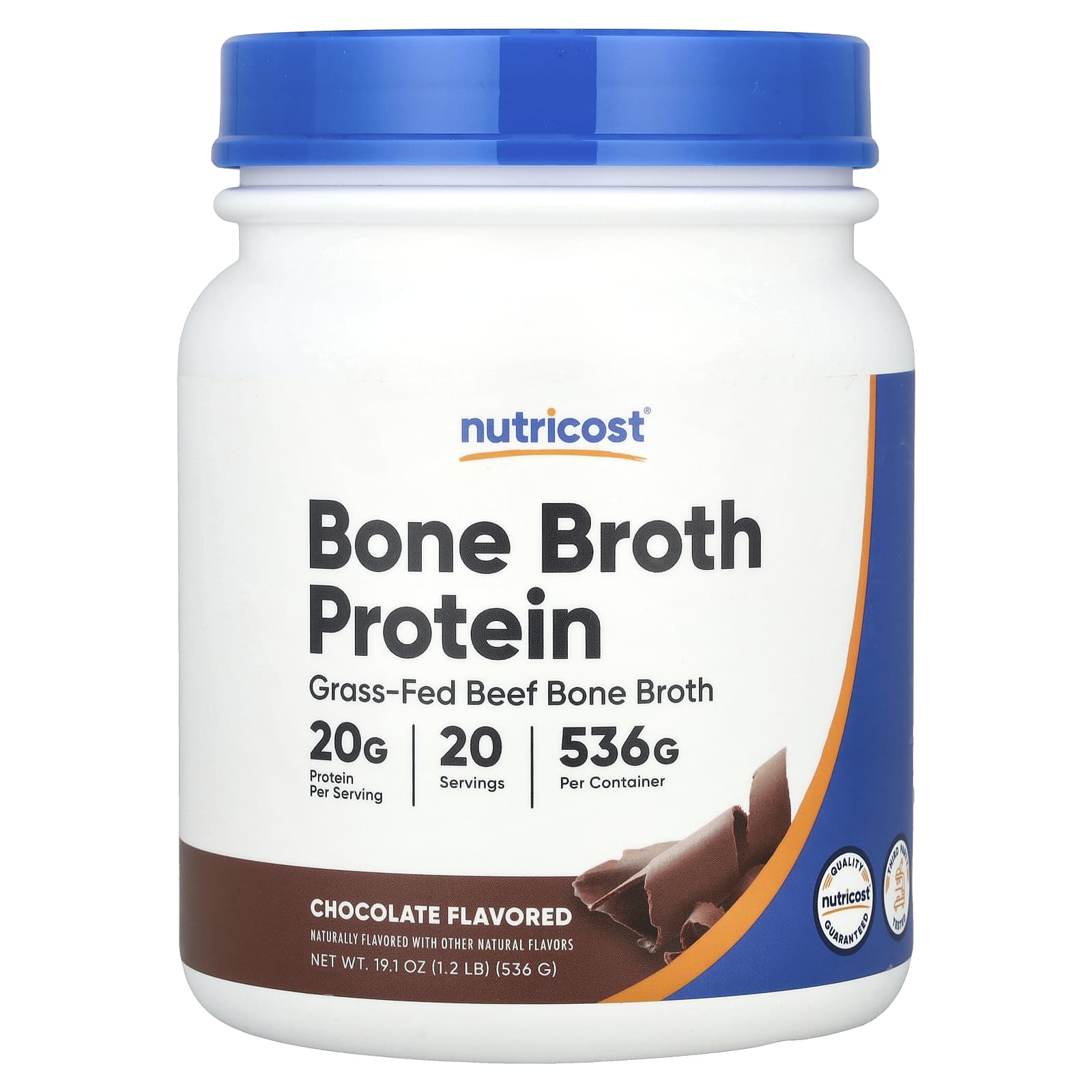 Nutricost, Протеин Bone Broth, шоколад, 536 г (1,2 фунта)