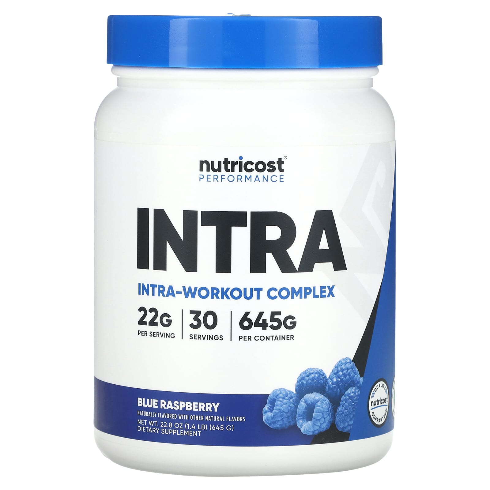 Nutricost, Performance, комплекс для приема между тренировками, со вкусом голубой малины, 645 г (1,4 фунта)