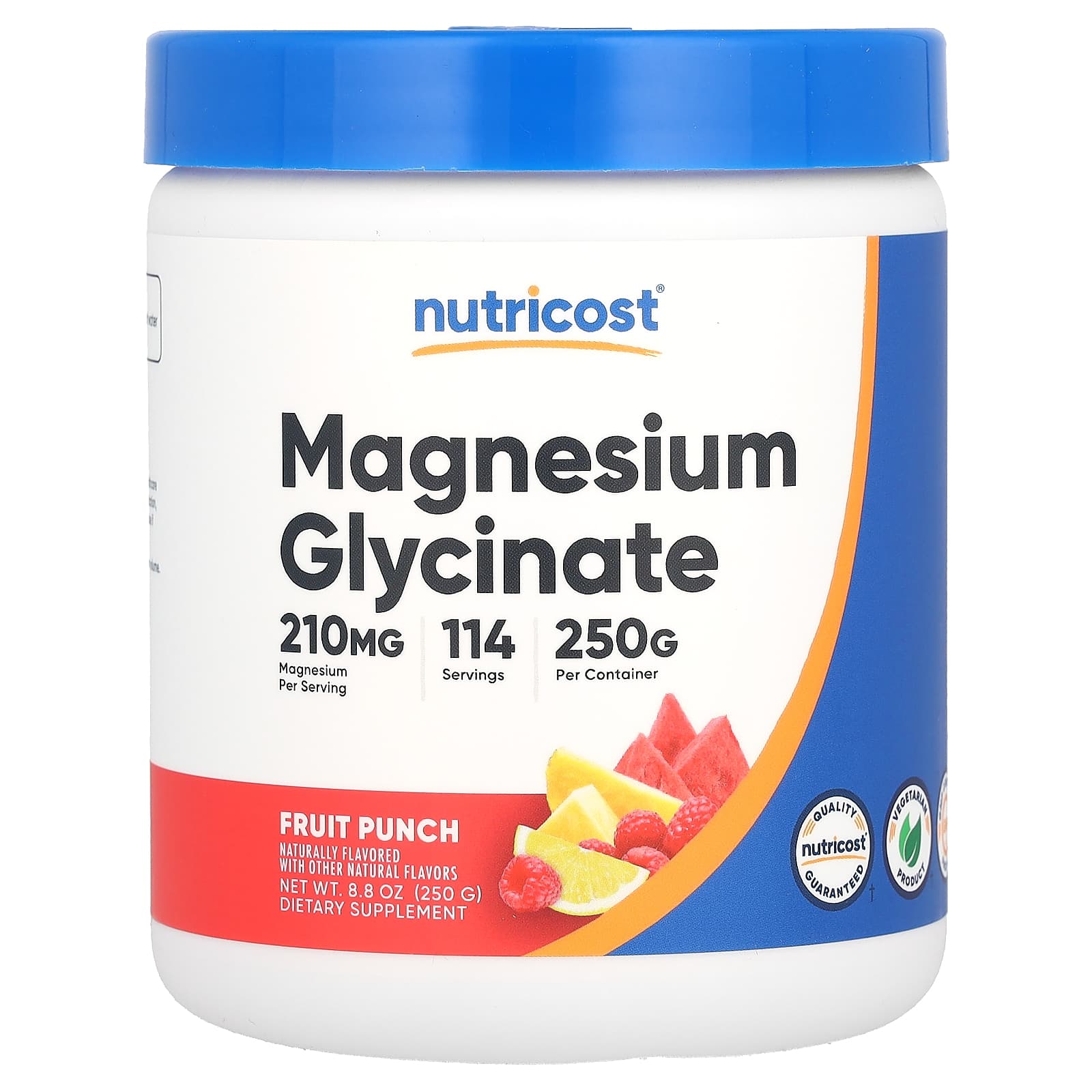 Nutricost глицинат магния со вкусом фруктового пунша 250 г 88 унции 3890₽