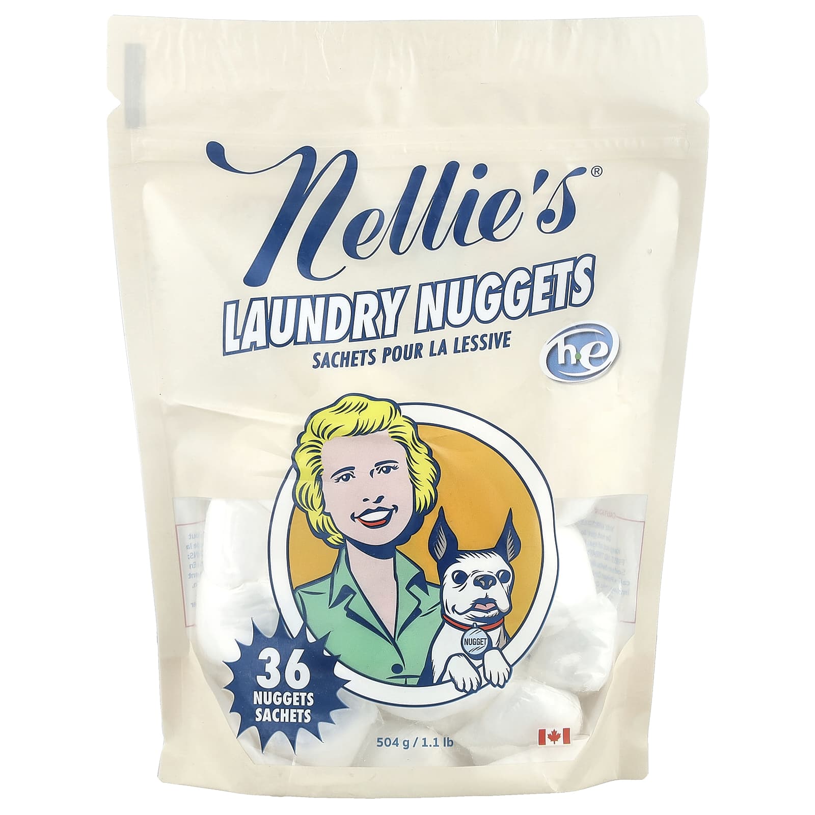 Nellie's, капсулы для стирки, без отдушек, 36 загрузок, 500 г (1,1 фунта)