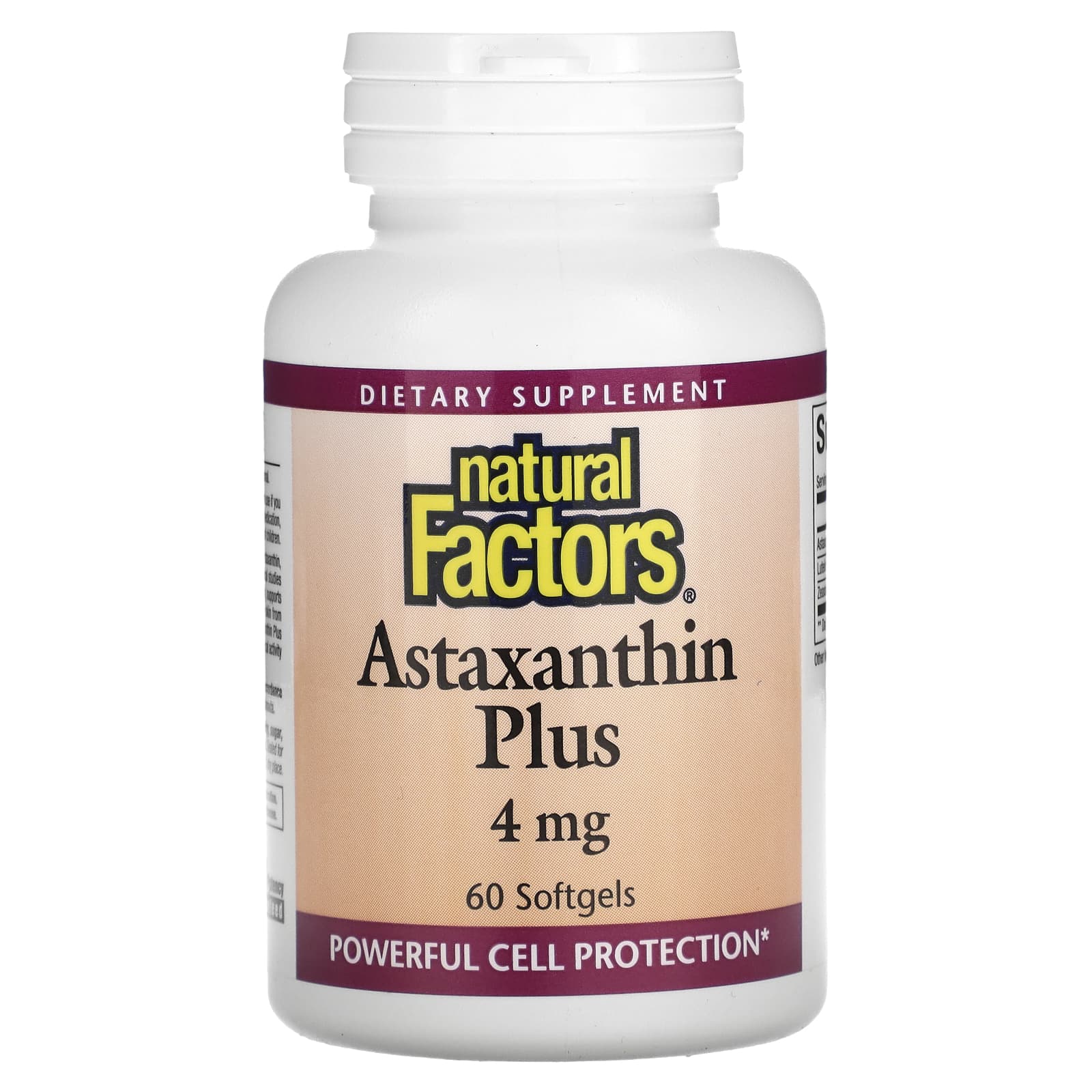Natural Factors Astaxanthin Plus астаксантин 4 мг 60 капсул 3490₽